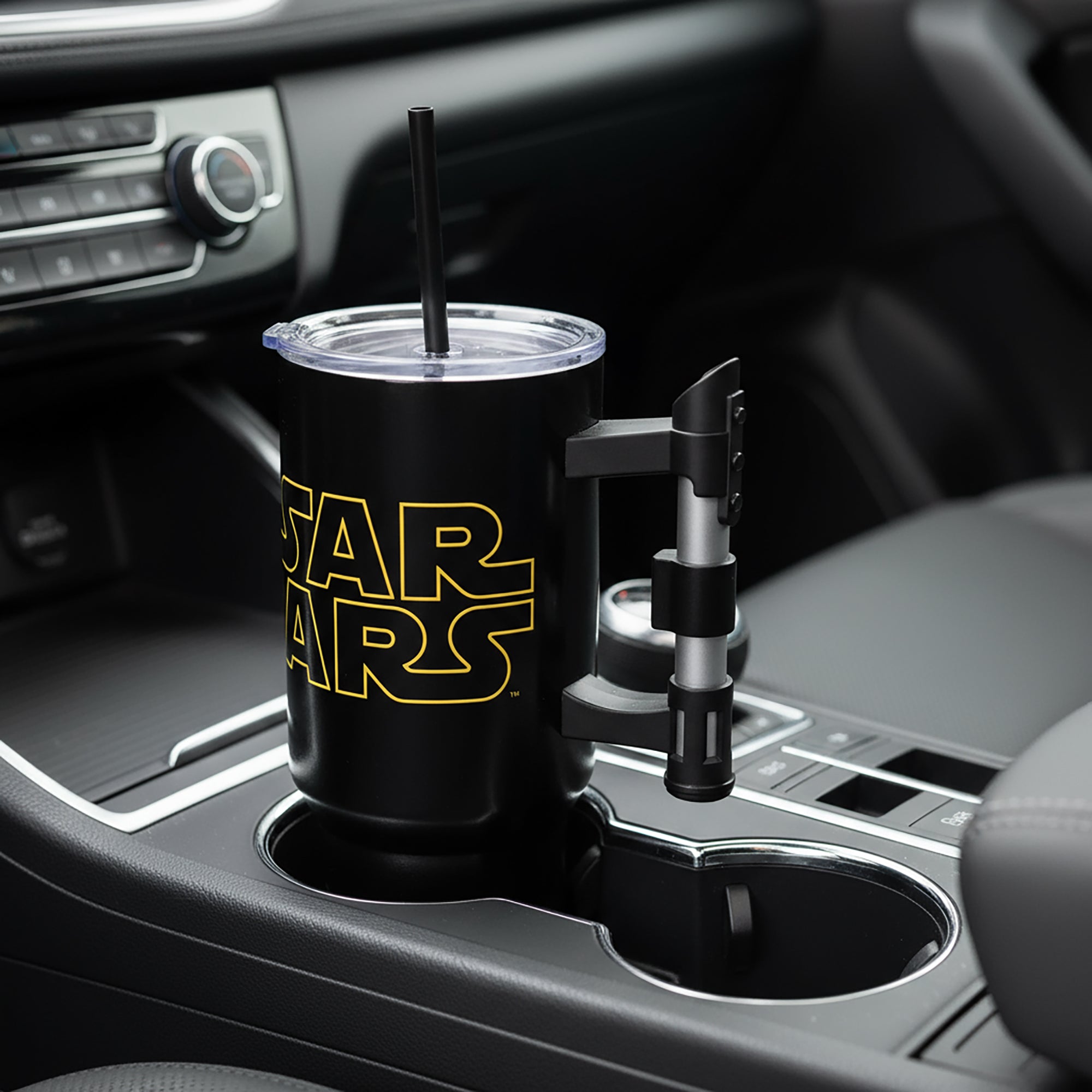 Star Wars Vacuum Insulated 40 Oz Stainless Steel Tumbler with Sculpted Lightsaber Handle Leak-Proof Lid & Double-Wall Insulation for Travel or Home