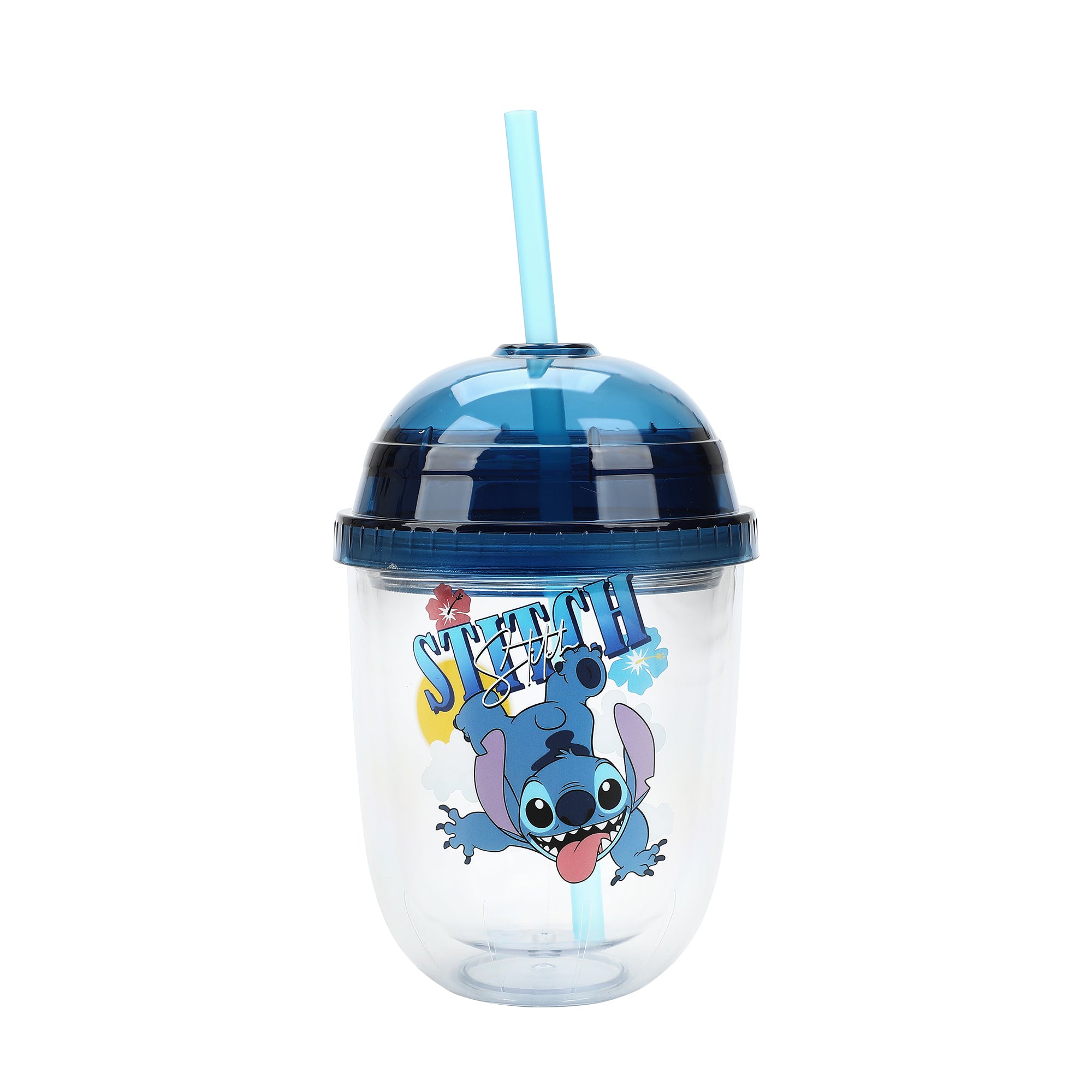 Disney Stitch With Palm Leaves 13 Oz Double Wall Plastic Cup