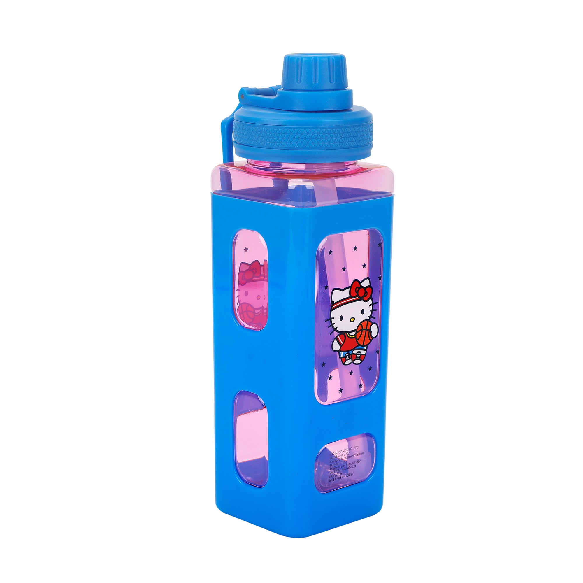 Hello Kitty Basketball 24 Oz Blue Plastic Water Bottle