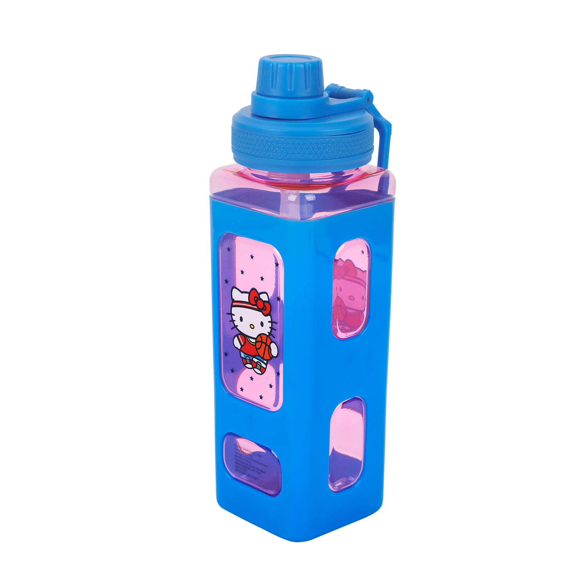 Hello Kitty Basketball 24 Oz Blue Plastic Water Bottle