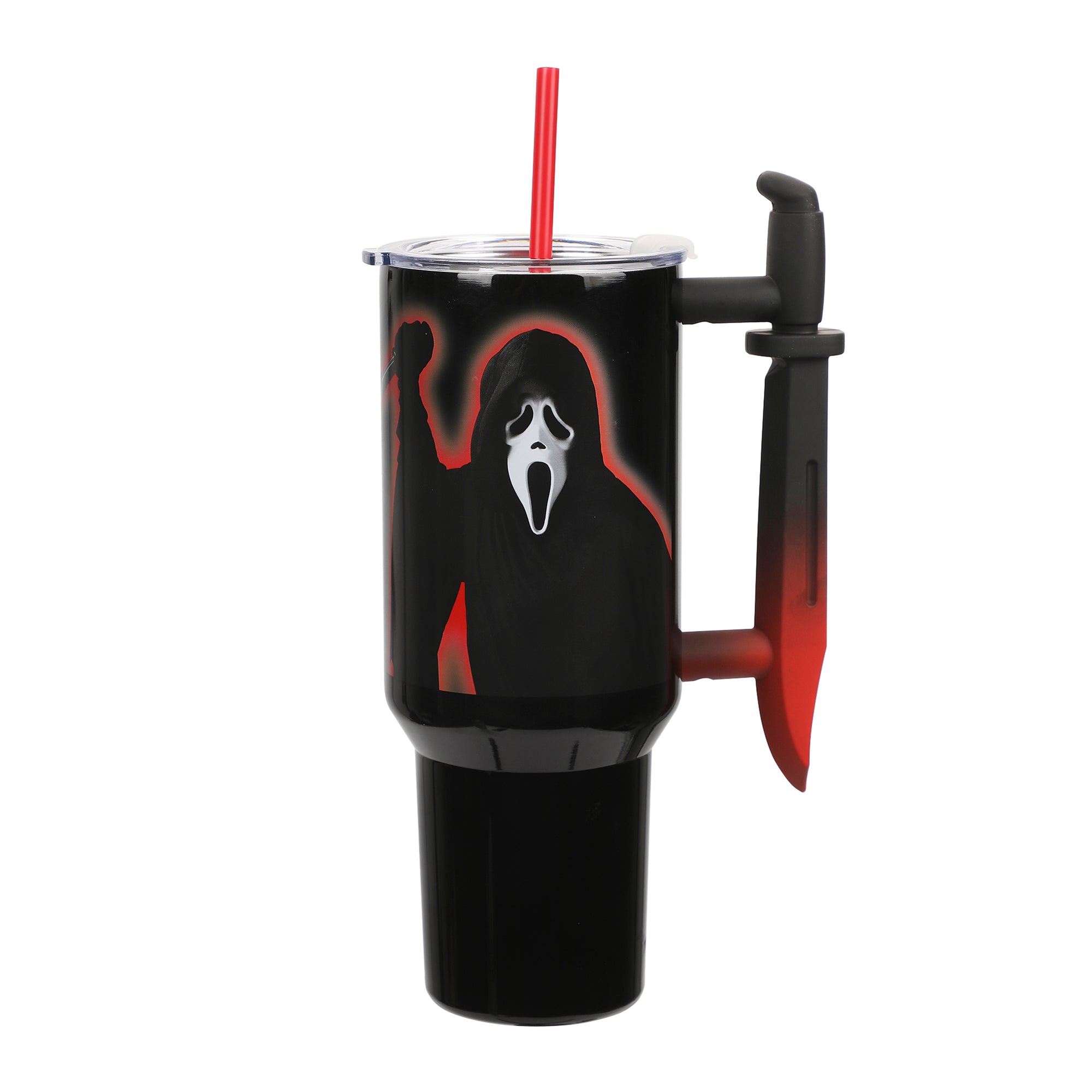 Ghostface Text and Logo 40 Oz. Stainless Steel Tumbler With Dagger Handle