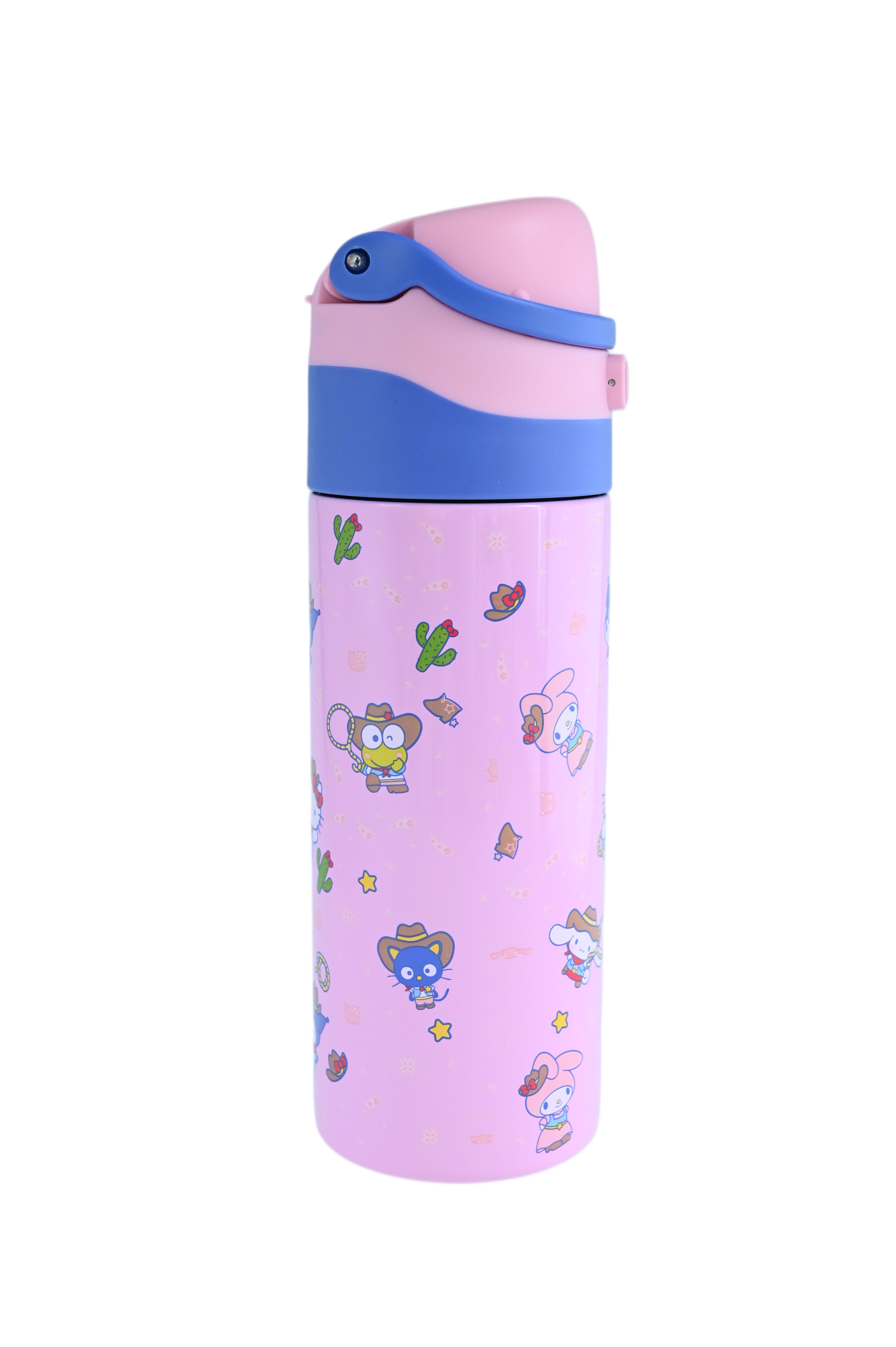Hello Kitty & Friends All-Over Character Print Pink 24 Oz Stainless Steel Water Bottle
