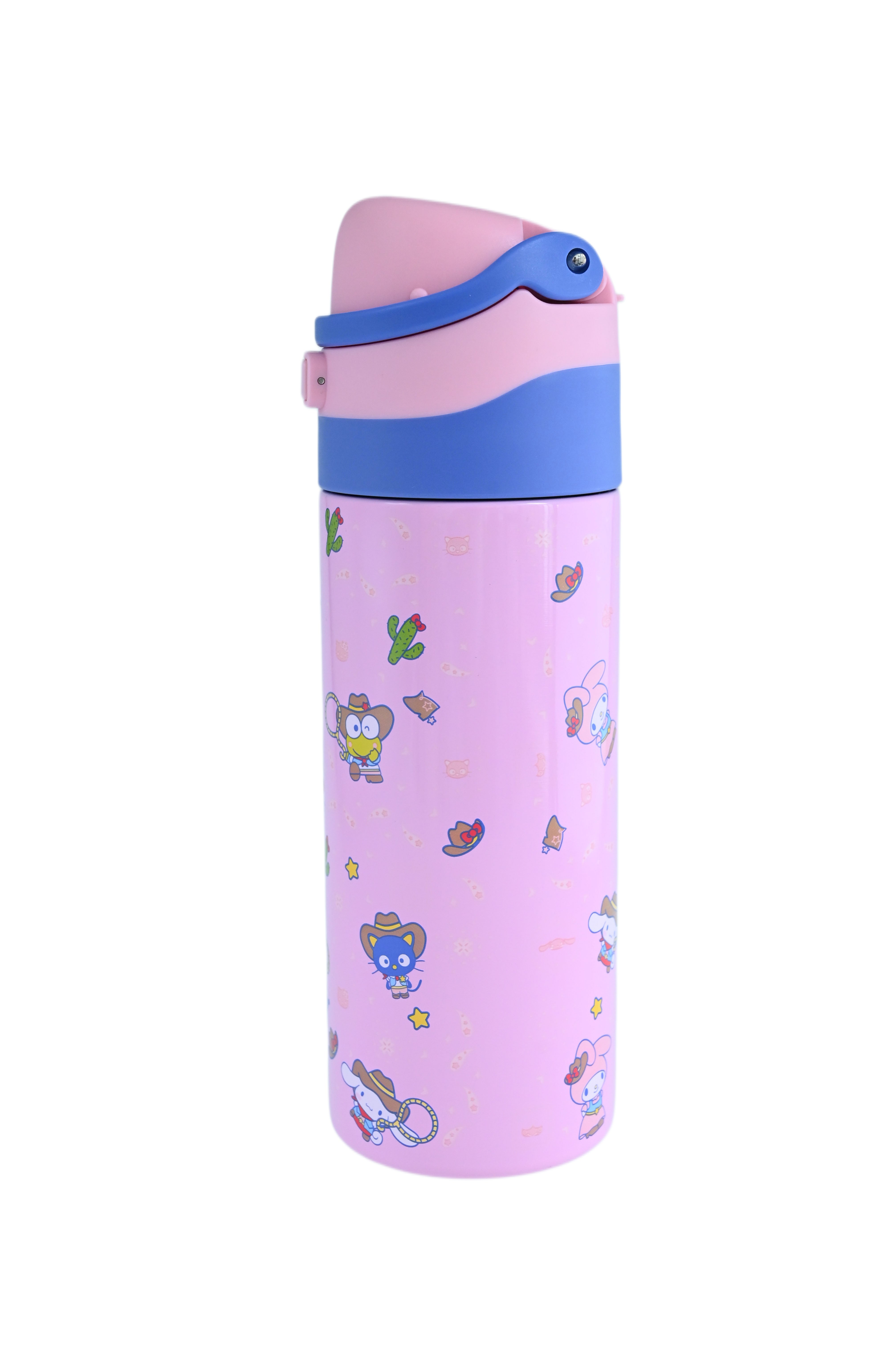 Hello Kitty & Friends All-Over Character Print Pink 24 Oz Stainless Steel Water Bottle