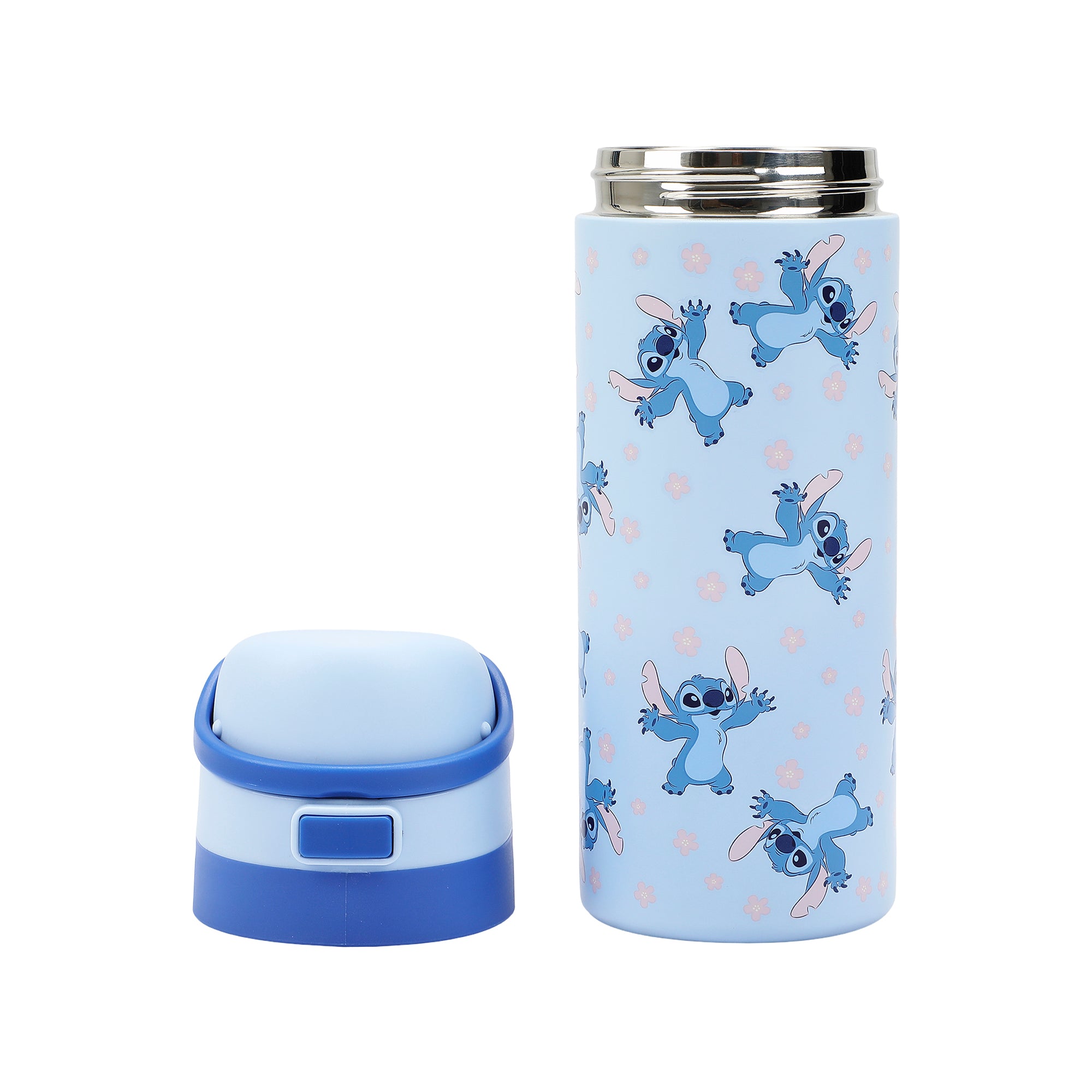 Lilo & Stitch All-Over Stitch Print Blue 24 Oz Stainless Steel Water Bottle