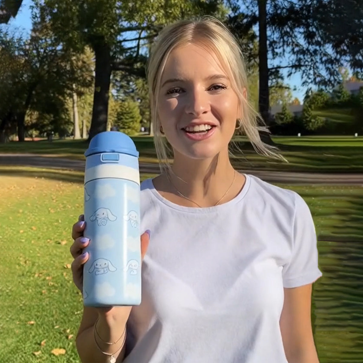 Cinnamoroll AOP Character 24 Oz. Vacuum Sealed Stainless Steel Water Bottle