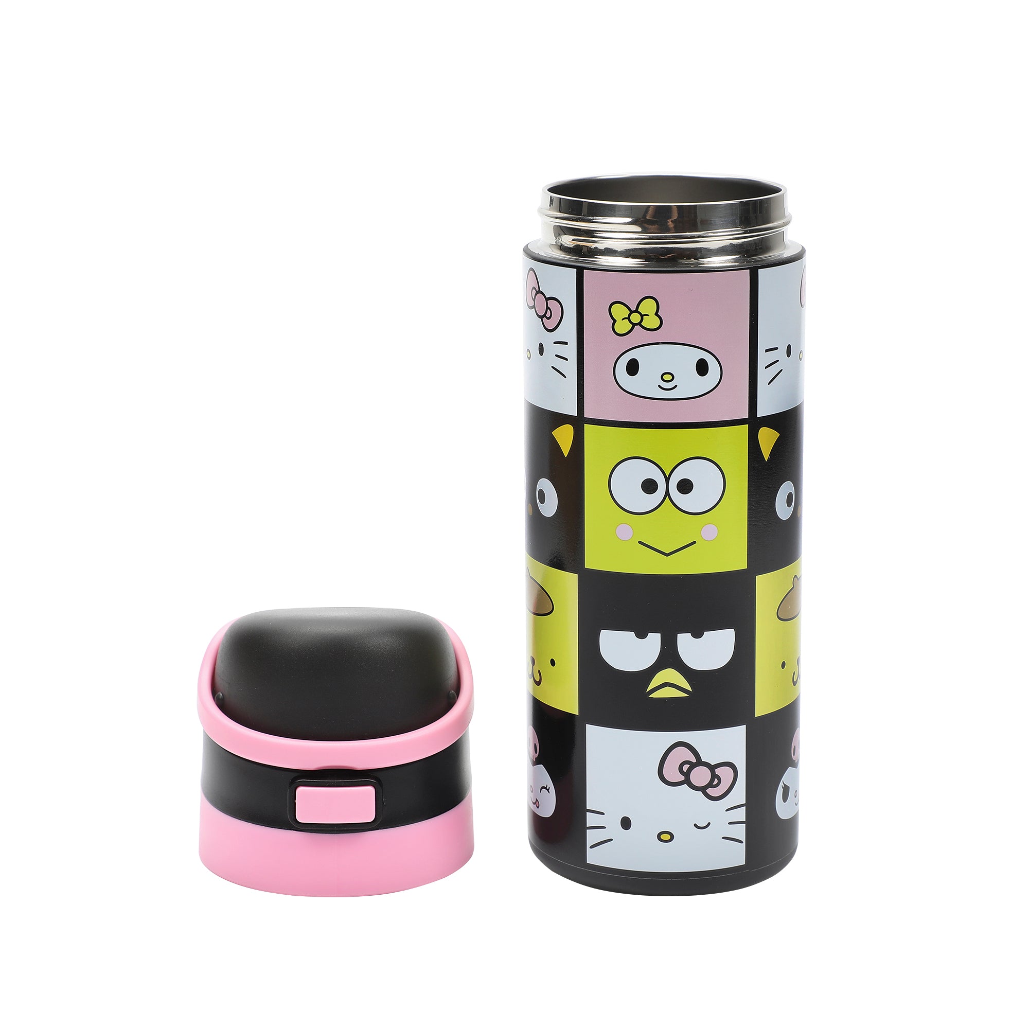 Hello Kitty & Friends Character Face Squares 24 Oz Stainless Steel Water Bottle