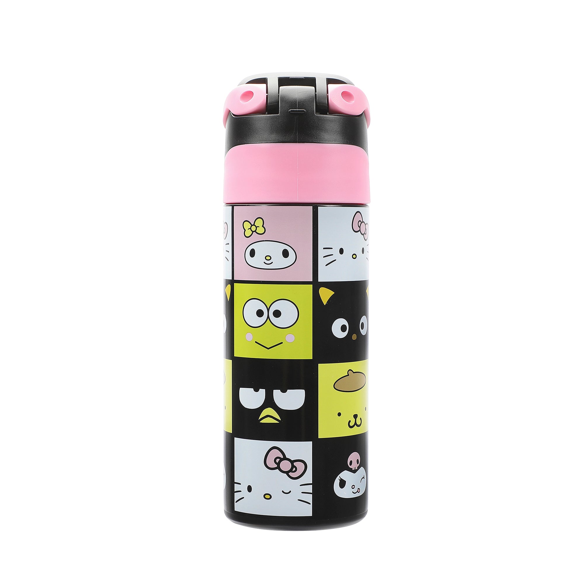 Hello Kitty & Friends Character Face Squares 24 Oz Stainless Steel Water Bottle