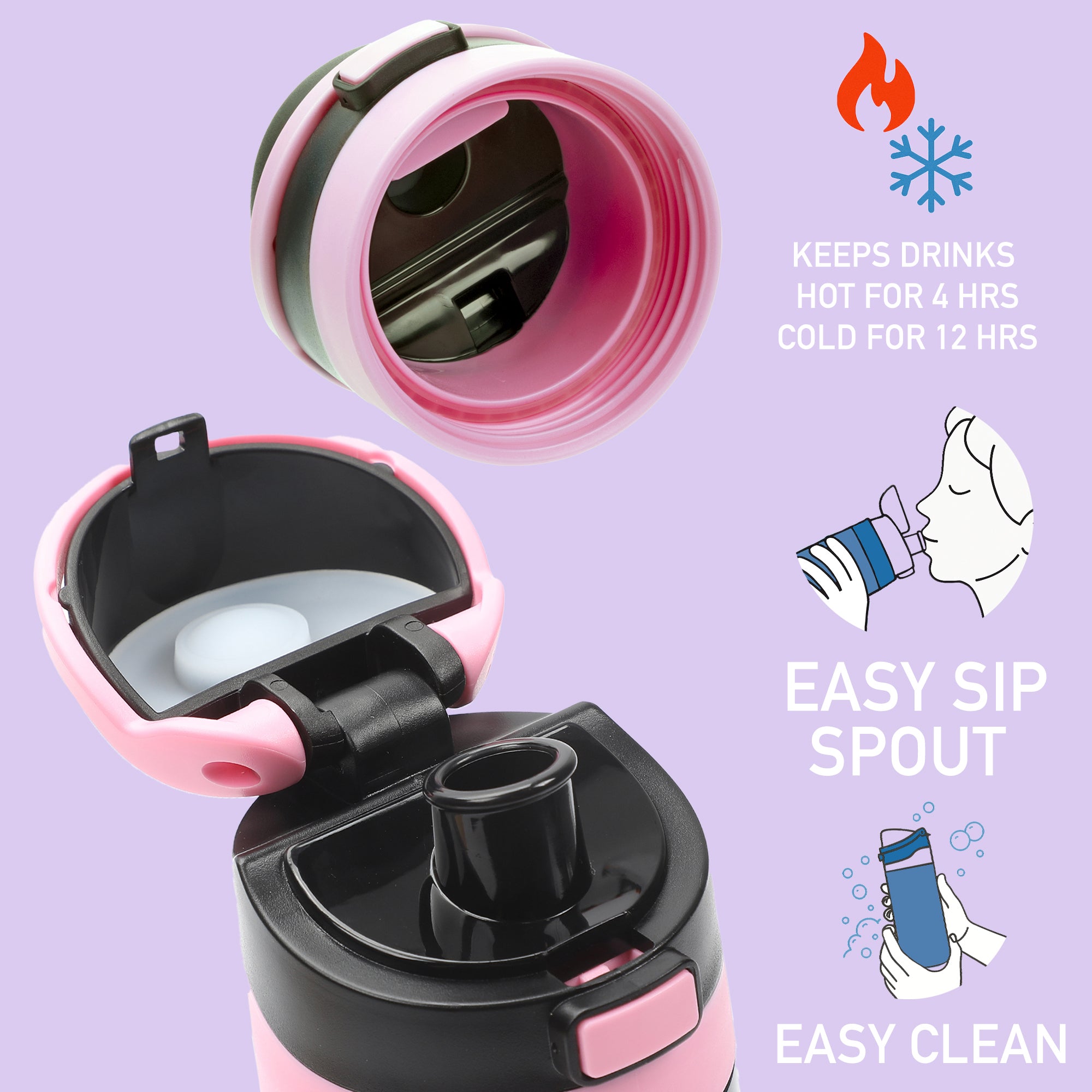 Hello Kitty & Friends Character Face Squares 24 Oz Stainless Steel Water Bottle