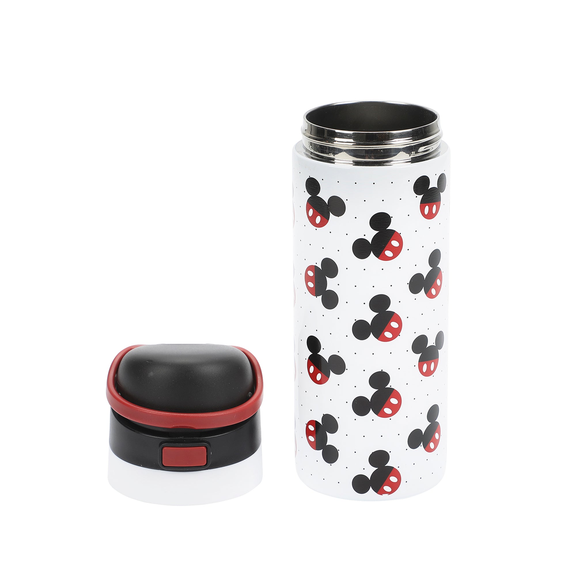Mickey Mouse Classic Mickey Ears All-Over Print White 24 Oz Stainless Steel Water Bottle