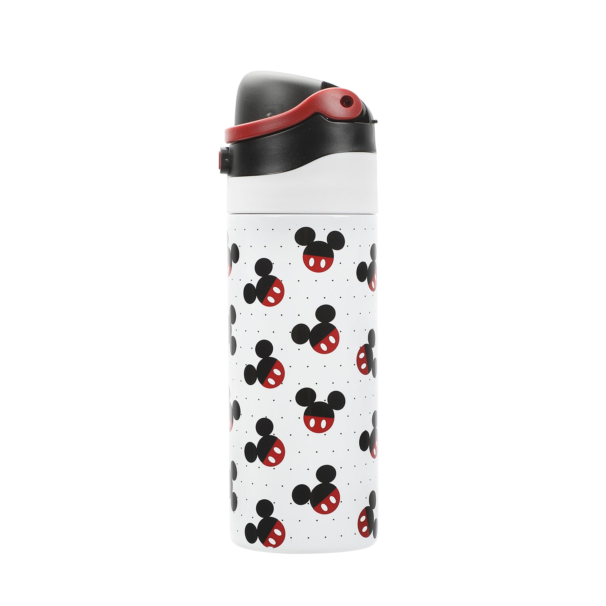 Mickey Mouse Classic Mickey Ears All-Over Print White 24 Oz Stainless Steel Water Bottle
