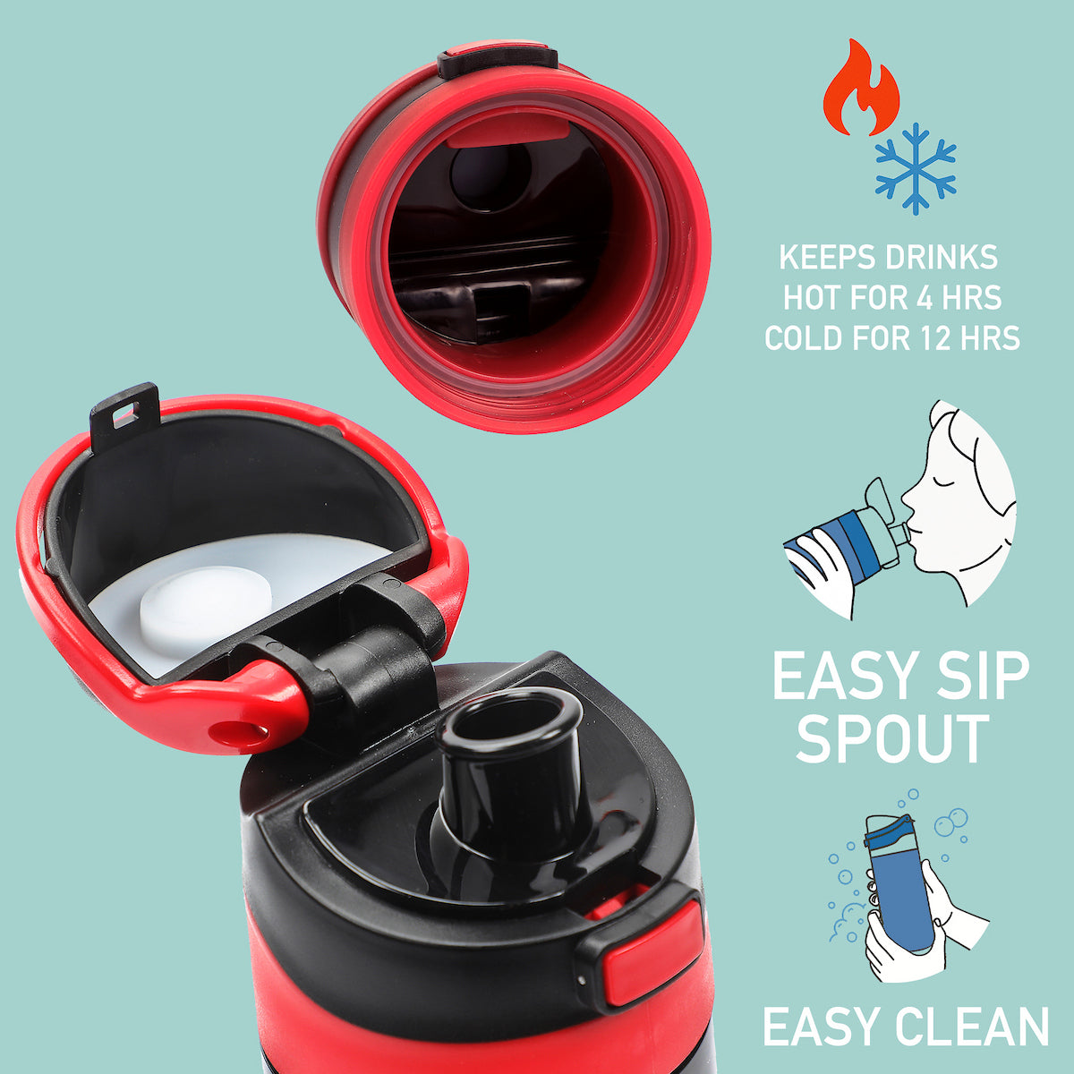 Ghostface Mask & Blood Splatter All-Over Print Black 24 Oz Stainless Steel Water Bottle