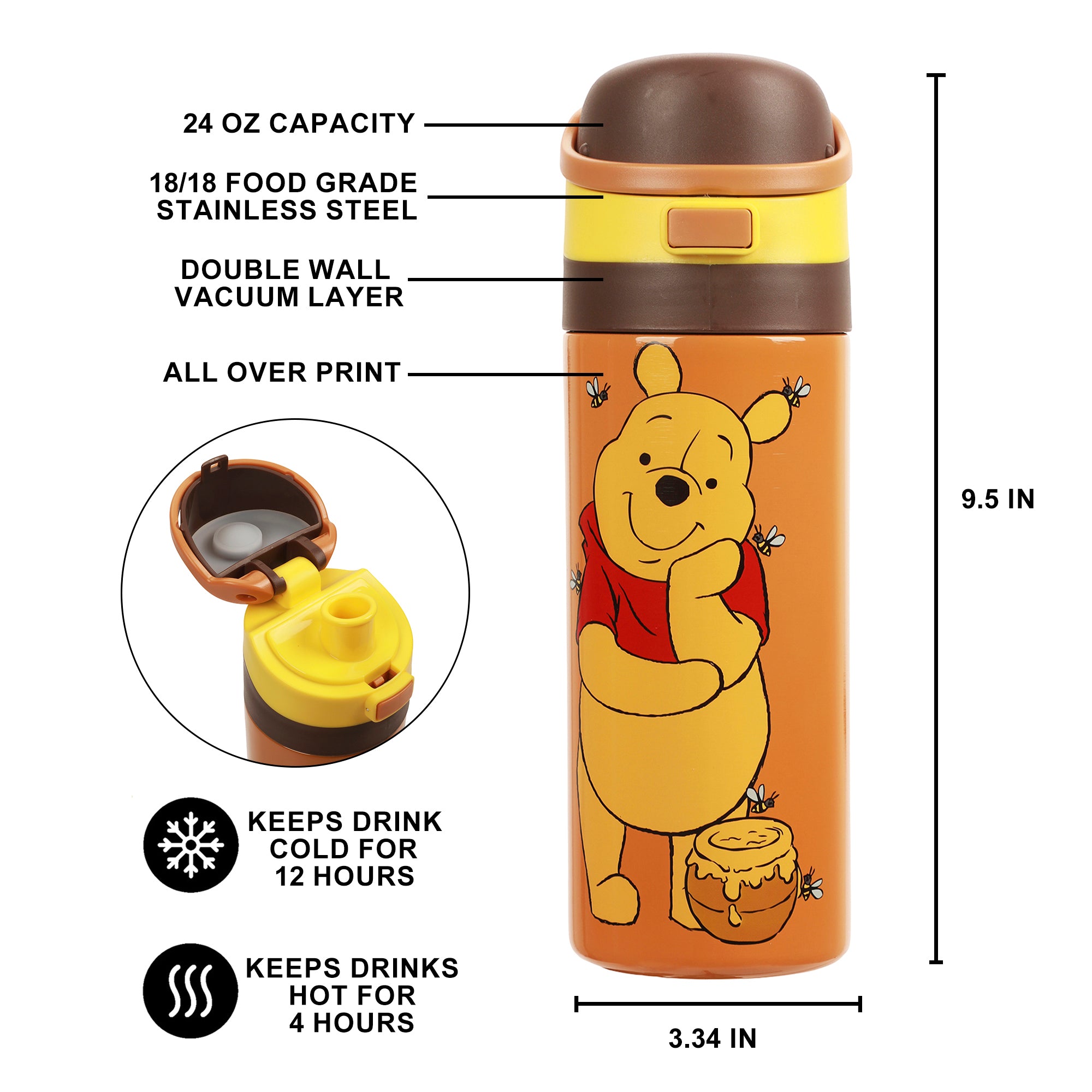 Winnie The Pooh You Had Me At Hunny Gold 24 Oz Stainless Steel Tumbler