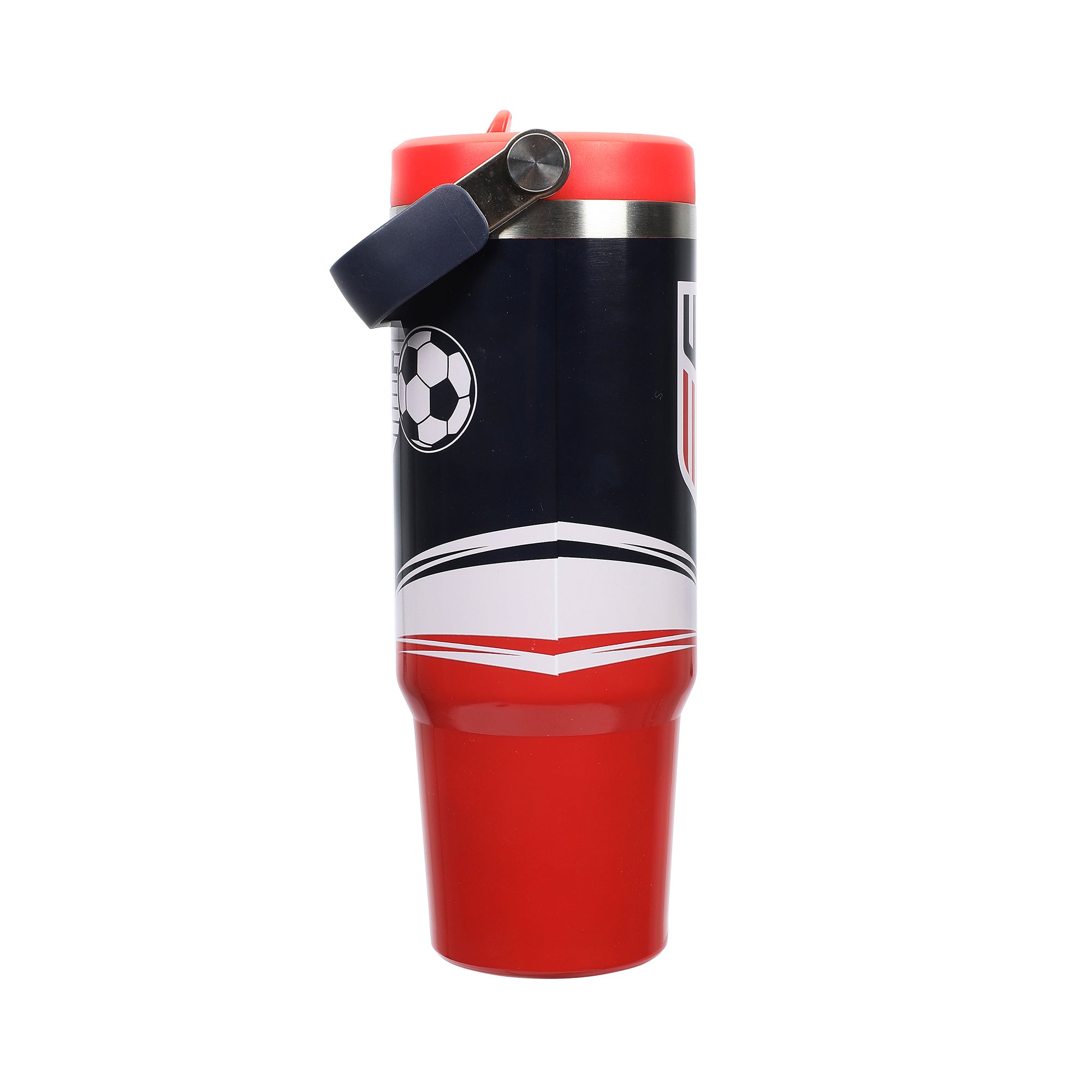 US Soccer Logo Tribal Crest 30 Oz Black Stainless Steel Water Bottle