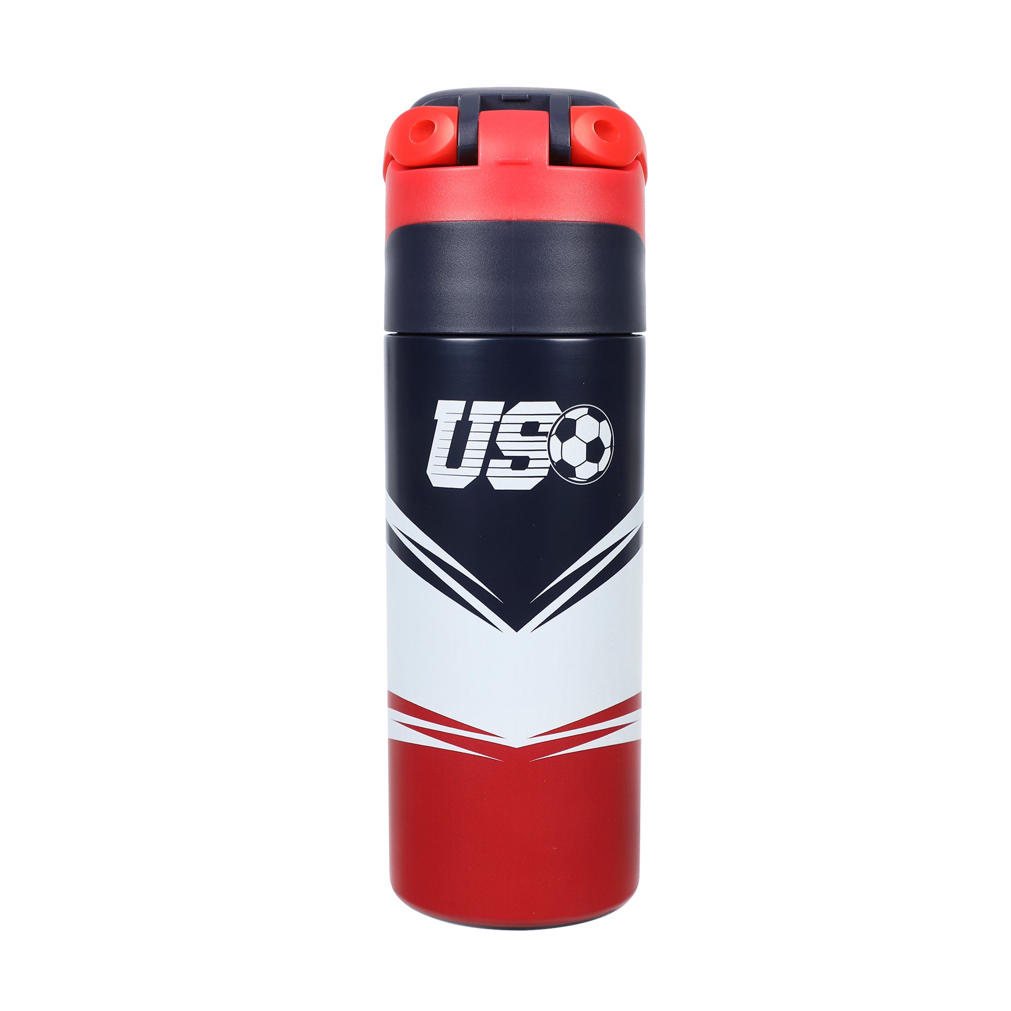 US Soccer Logo Tribal Crest 24 Oz Blue Stainless Steel Water Bottle