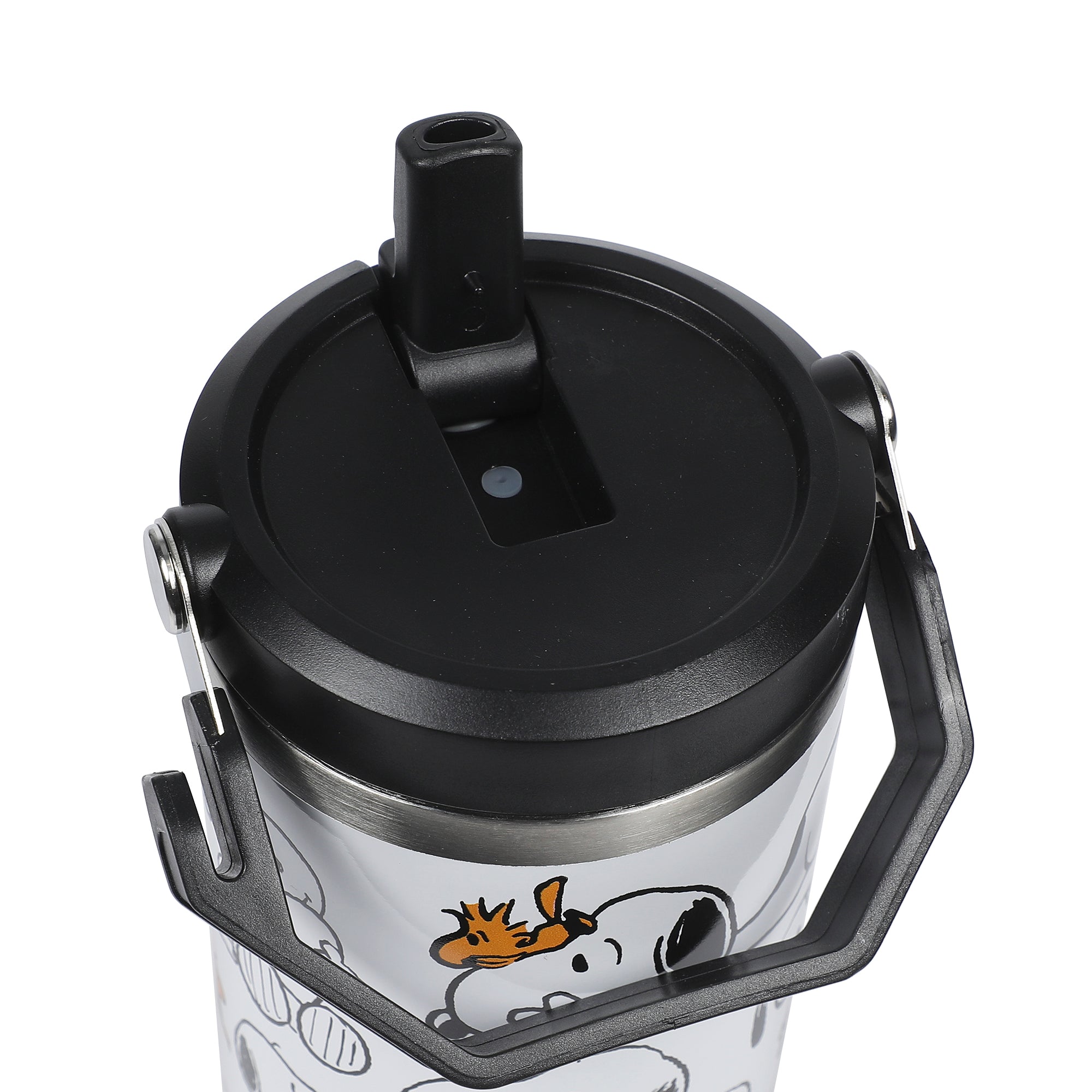 Peanuts Snoopy & Woodstock All-Over Print 30 Oz White Stainless Steel Water Bottle