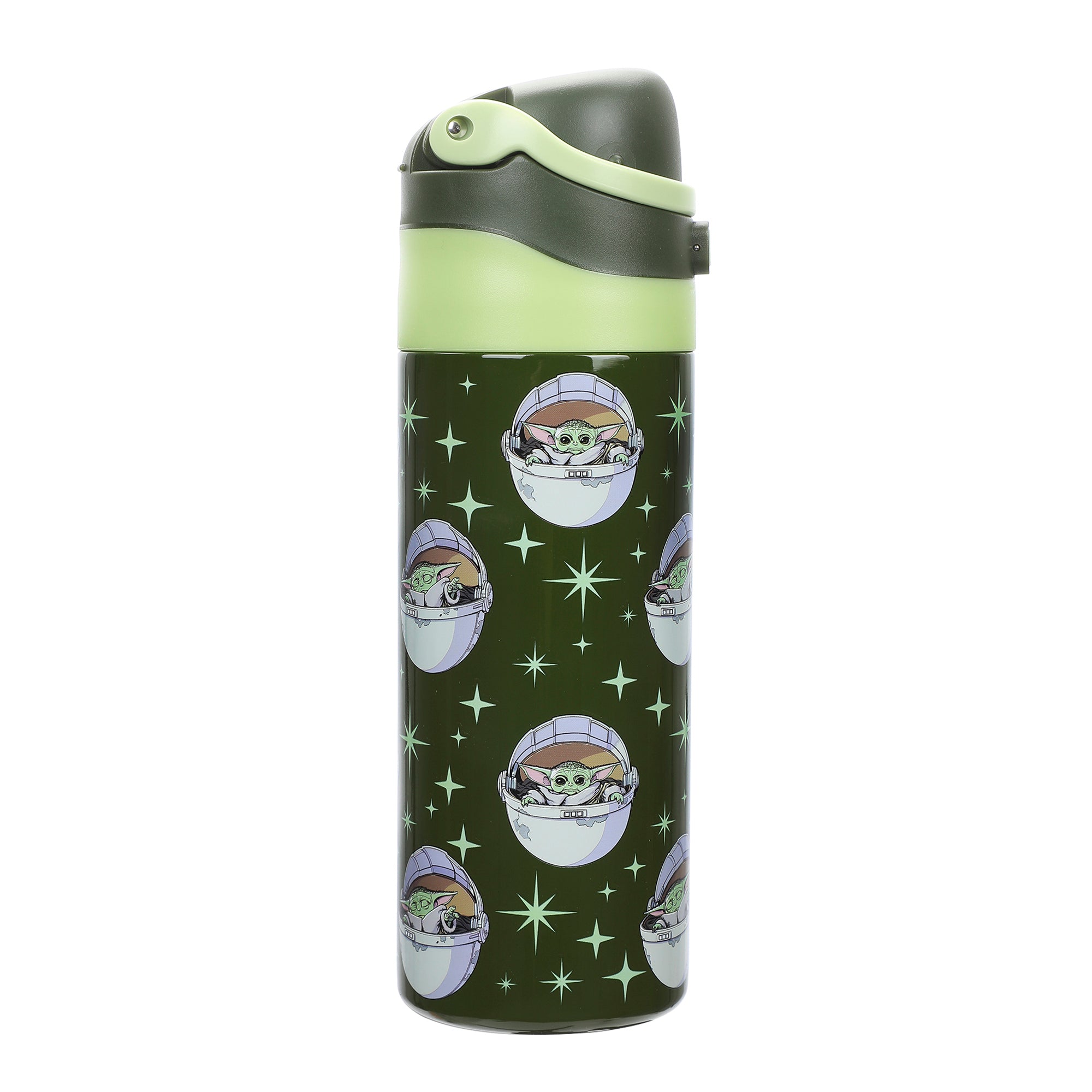 The Mandalorian and Grogu 24 Oz. Stainless Steel Tumbler With Flip-Top Lid