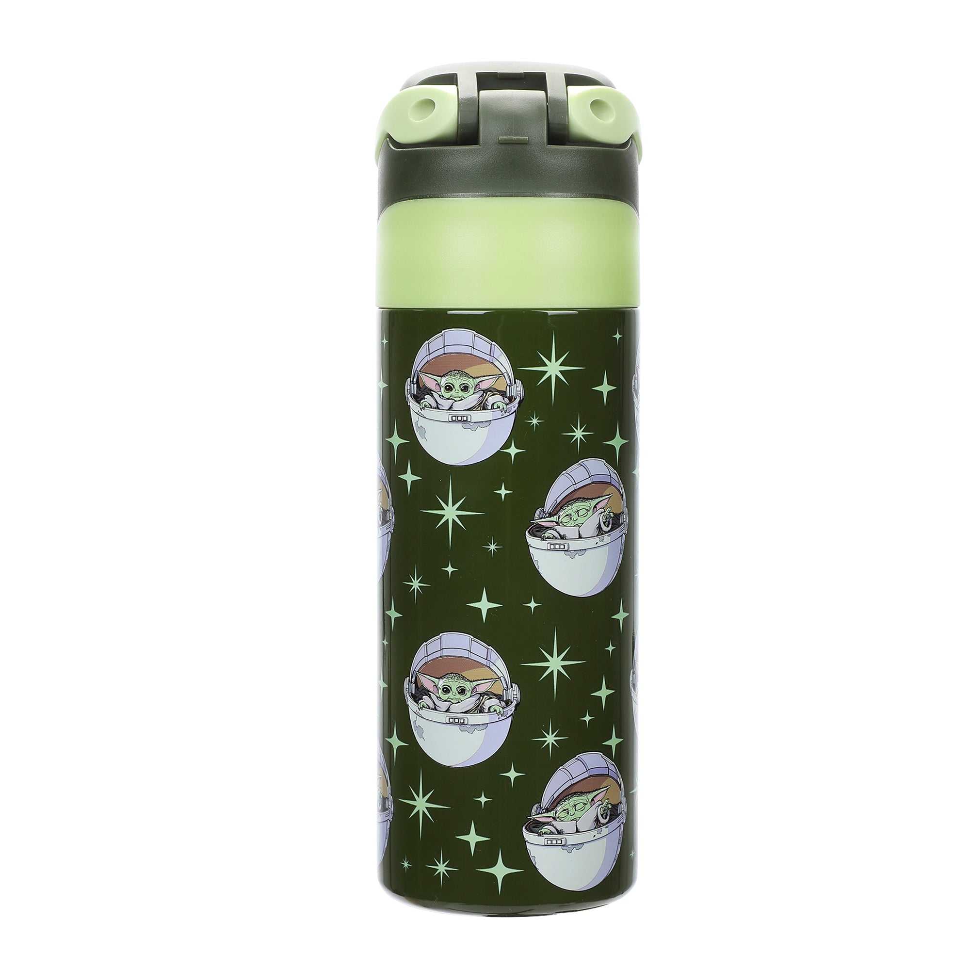 The Mandalorian and Grogu 24 Oz. Stainless Steel Tumbler With Flip-Top Lid
