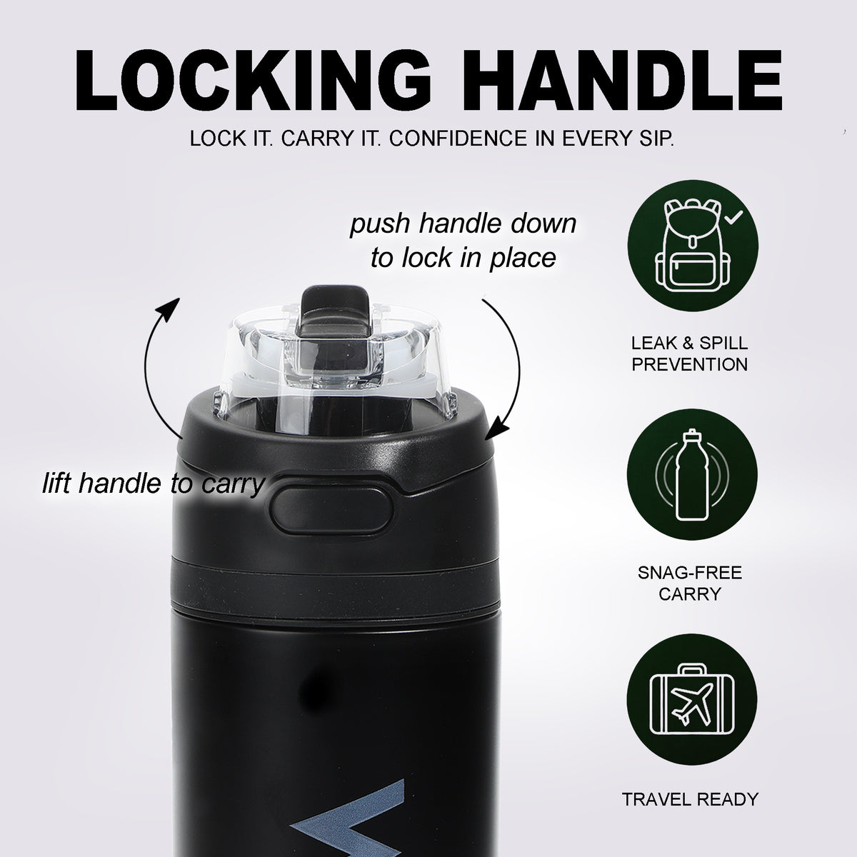 Wrangler Matte Black 24 oz Stainless Steel Water Bottle