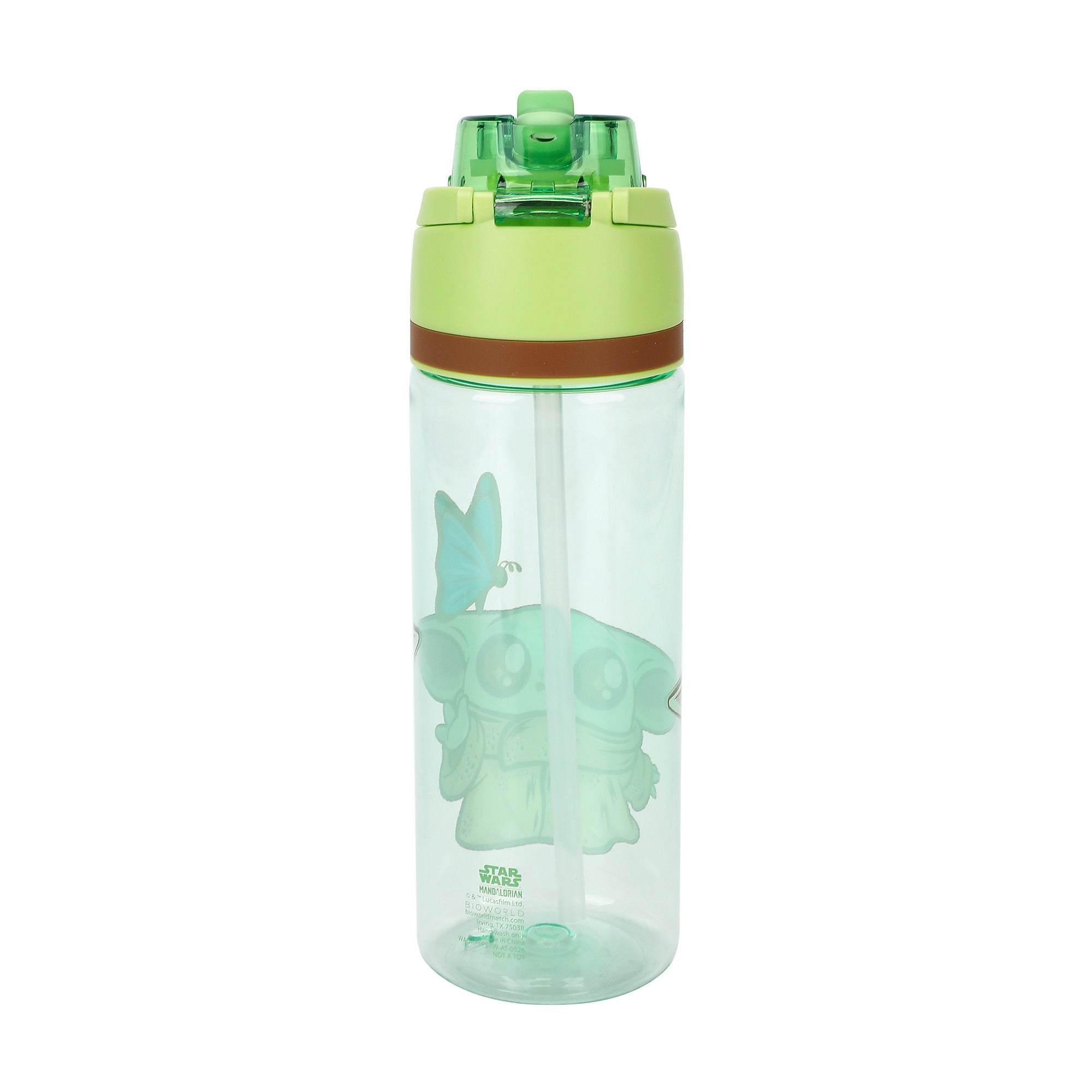 The Mandalorian Baby Grogu 24 oz Plastic Water Bottle On-the-Go Hydration