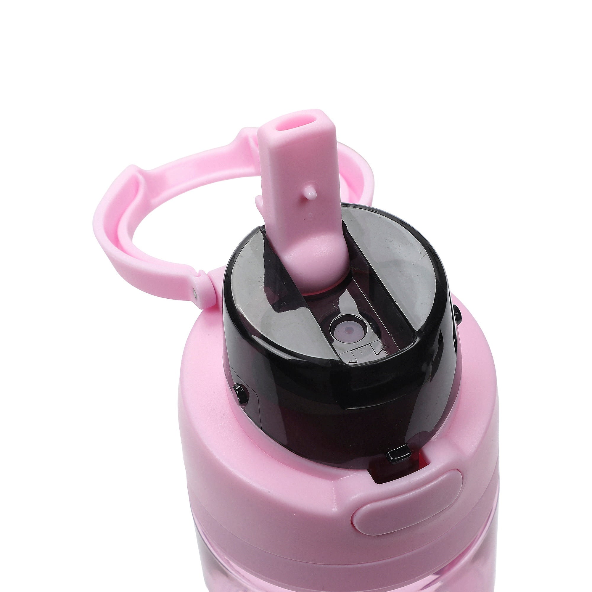 Minnie Mouse Classic Big Face Pink 24 Oz Plastic Water Bottle With Dual Spout Lid
