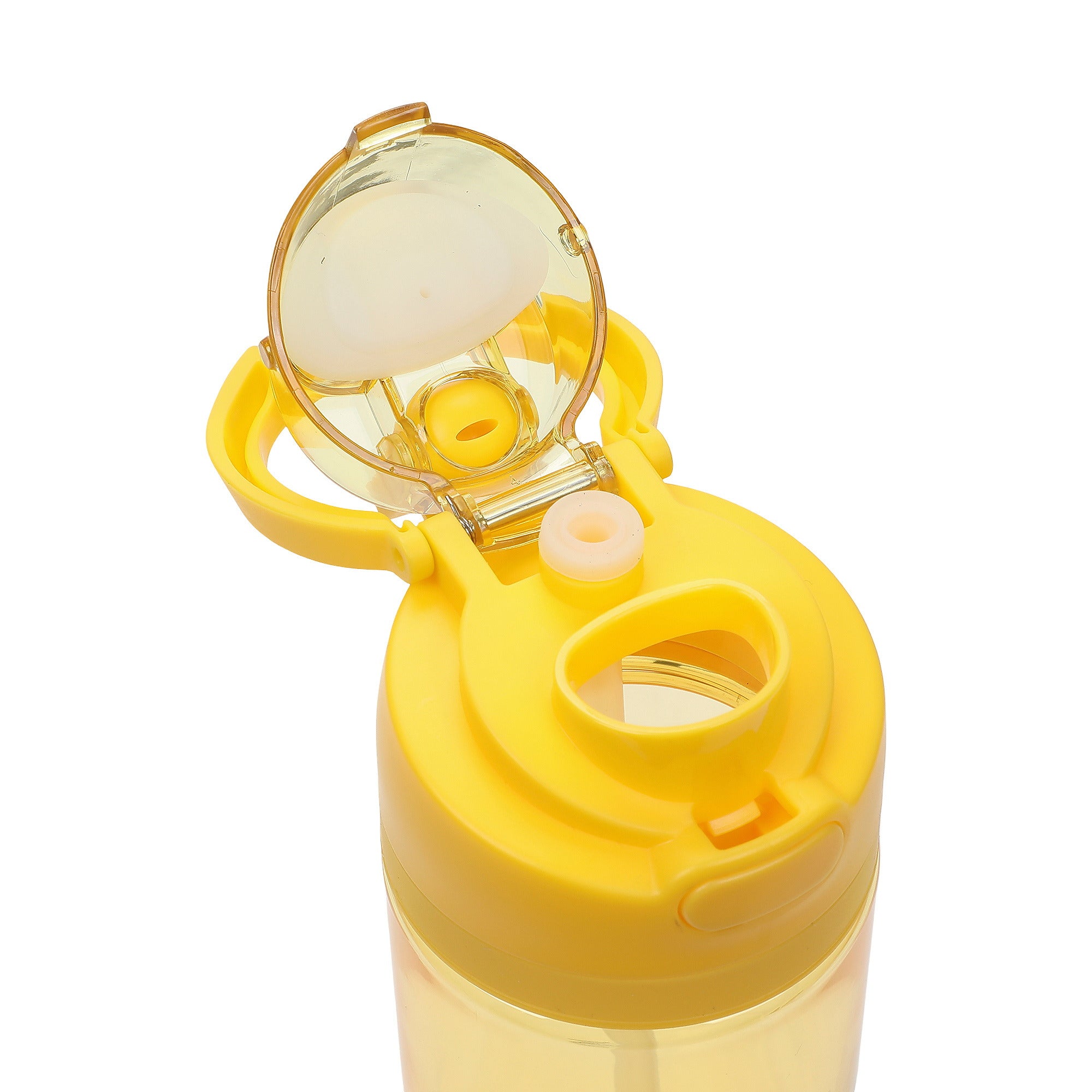 Peanuts Snoopy Dog House Yellow 24 Oz Plastic Water Bottle With Dual Spout Lid