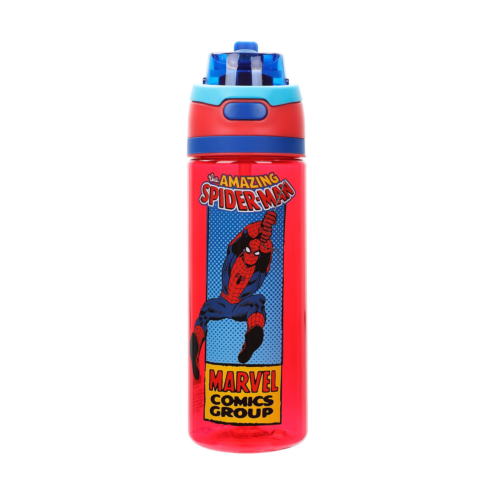 Spider-Man Classic The Amazing Spider-Man Red 24 Oz Plastic Water Bottle With Dual Spout Lid