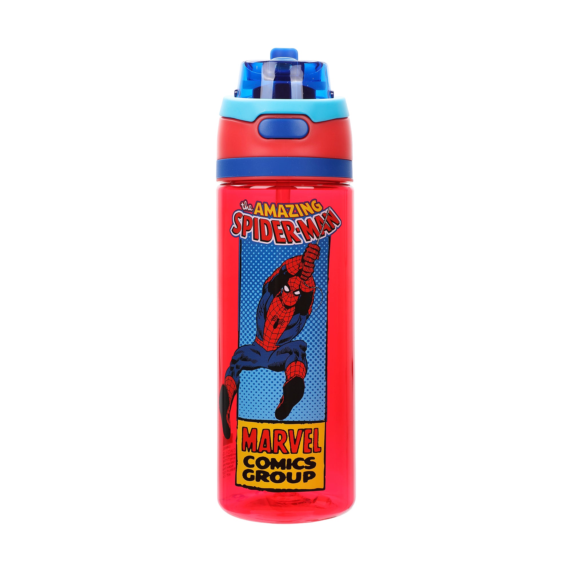 Spider-Man Classic The Amazing Spider-Man Red 24 Oz Plastic Water Bottle With Dual Spout Lid