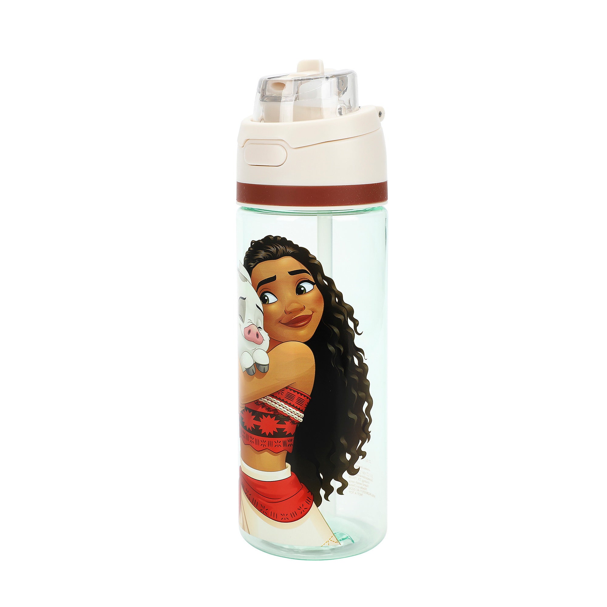 Moana & Pua Blue 24 Oz Plastic Water Bottle With Dual Spout Lid