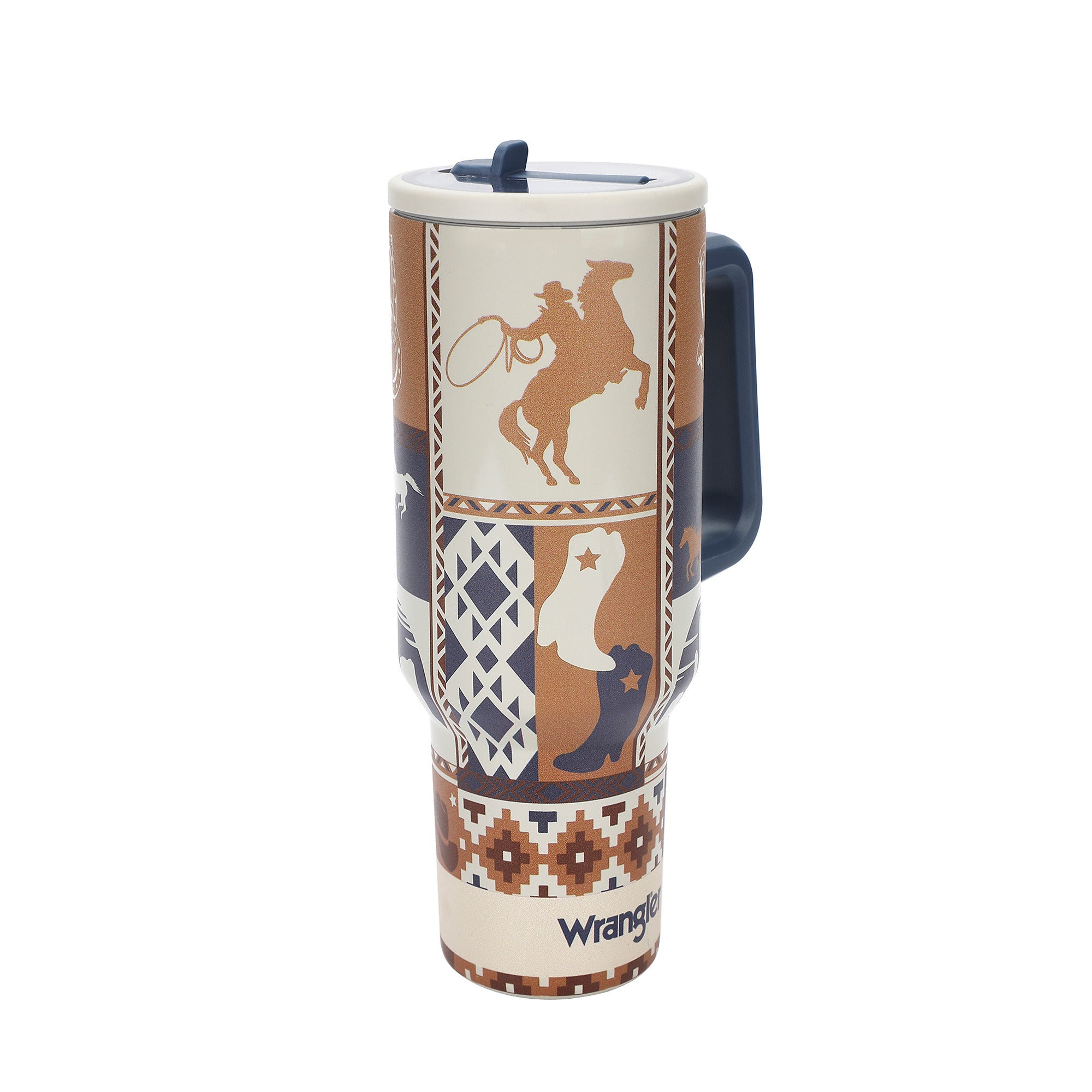 Wrangler Cowboy Boots & Cactus White 40 Oz Stainless Steel Water Bottle