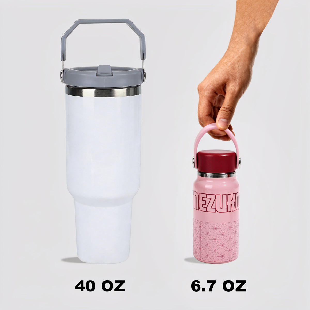 Demon Slayer Nezuko Mini Water Bottle Pink 6.7 oz