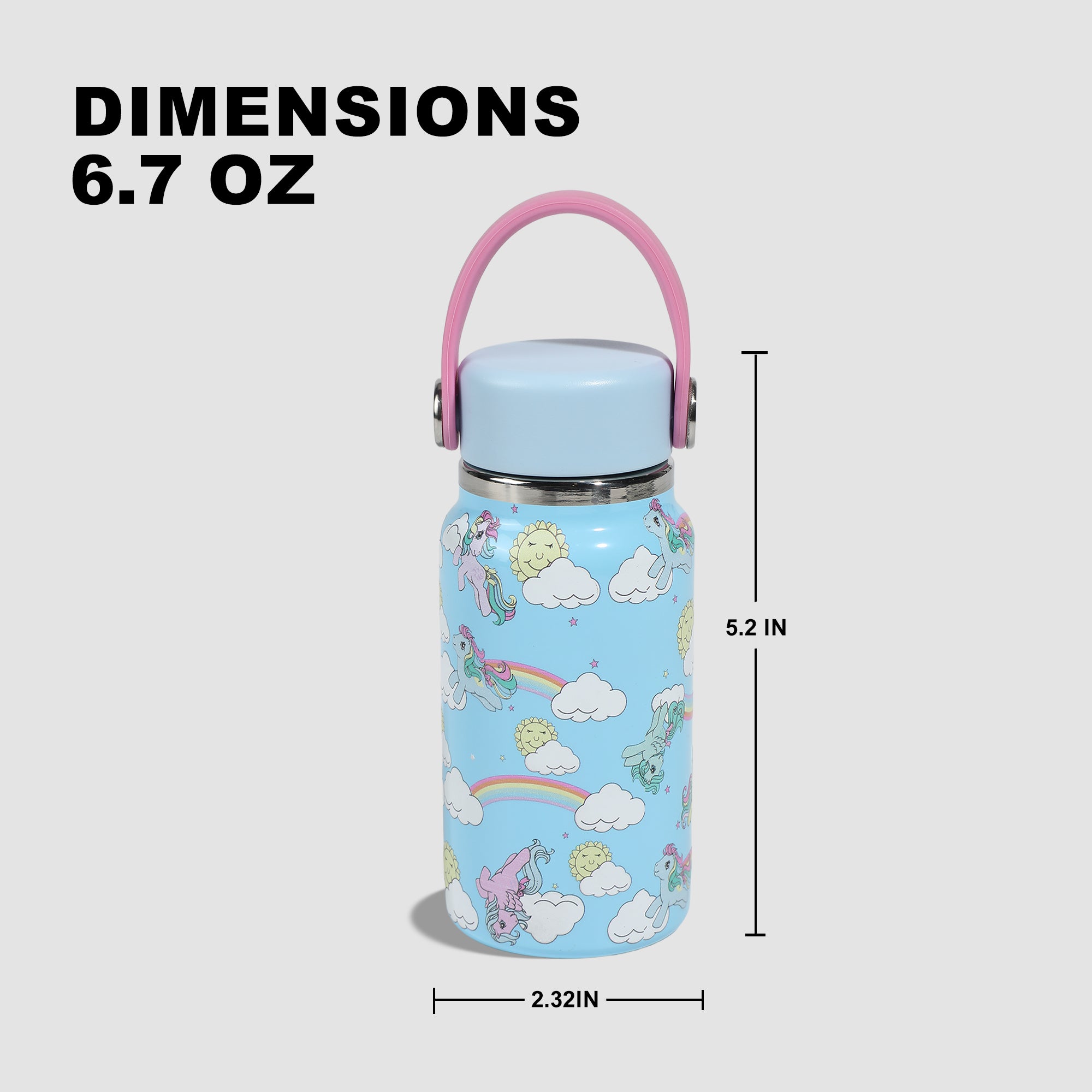 My Little Pony Retro Blue Stainless Steel 6.7 Oz Mini Water Bottle