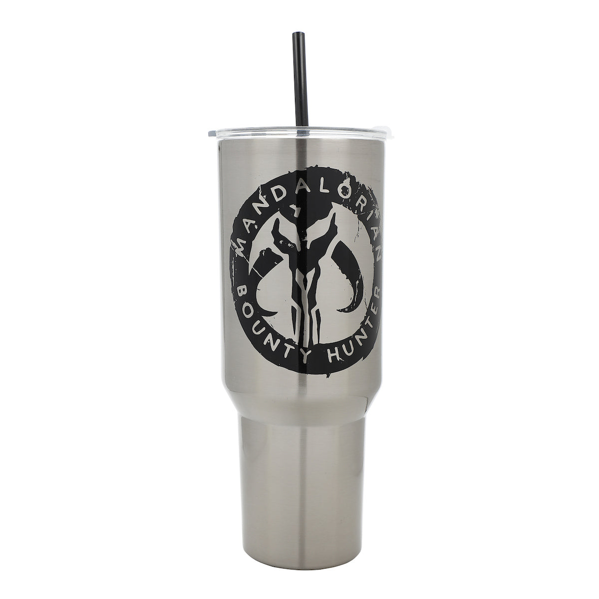 Star Wars Mandalorian Mythosaur Skull Bounty Hunter Logo 40 Oz Silver Stainless Steel Tumbler