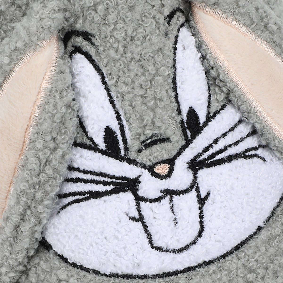 Looney Tunes Bugs Bunny Face Adult Gray Scuff Slippers