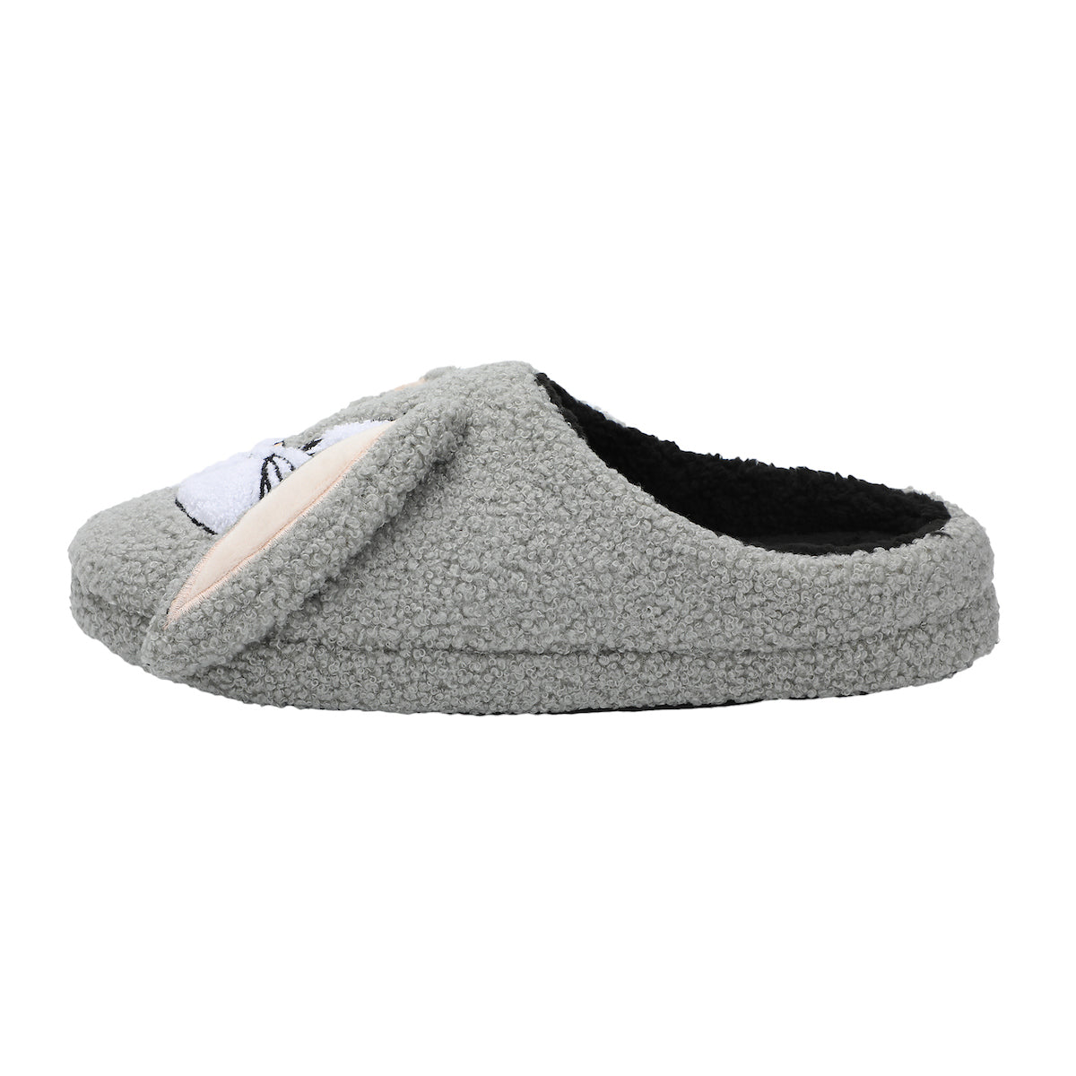 Looney Tunes Bugs Bunny Face Adult Gray Scuff Slippers