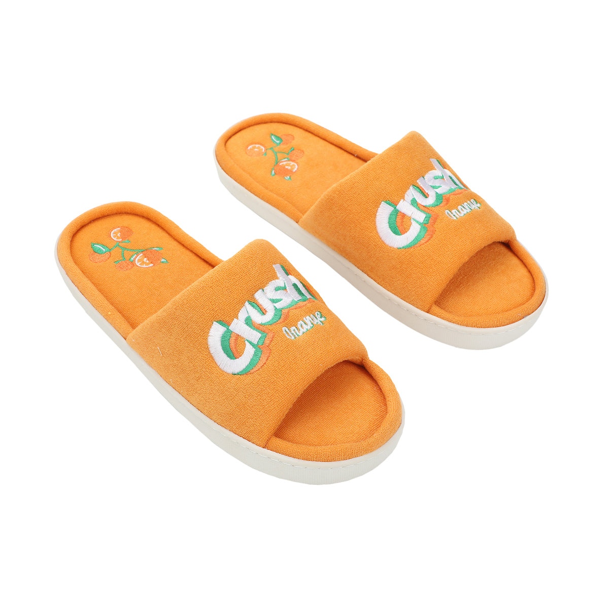 Orange Crush Orange Plant Adult Brown Open-Toed Slide Slippers