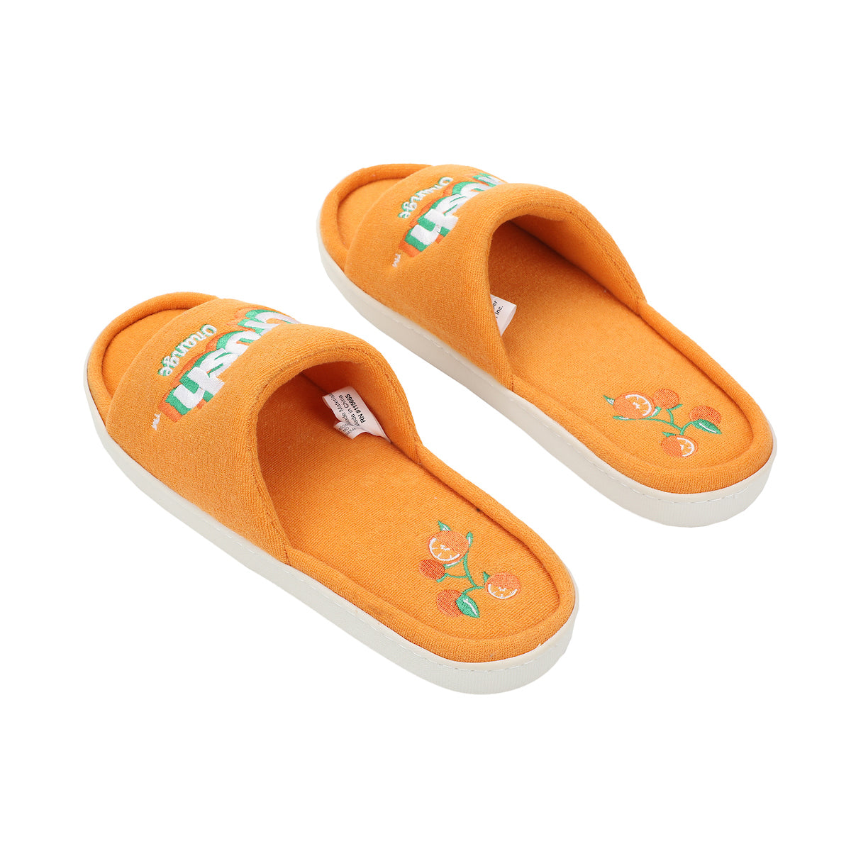 Orange Crush Orange Plant Adult Brown Open-Toed Slide Slippers