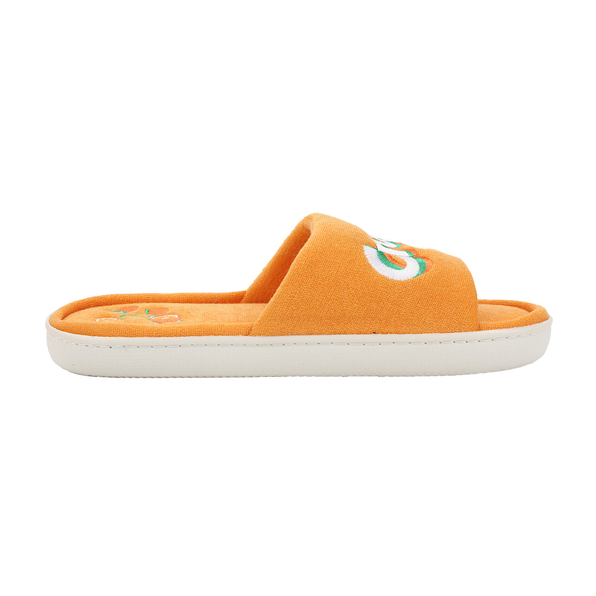 Orange Crush Orange Plant Adult Brown Open-Toed Slide Slippers