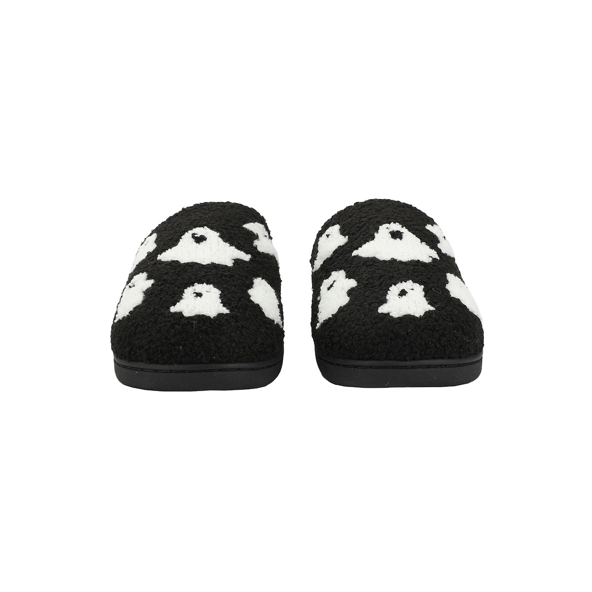 Halloween Ghosts Adult Black Scuff Slippers