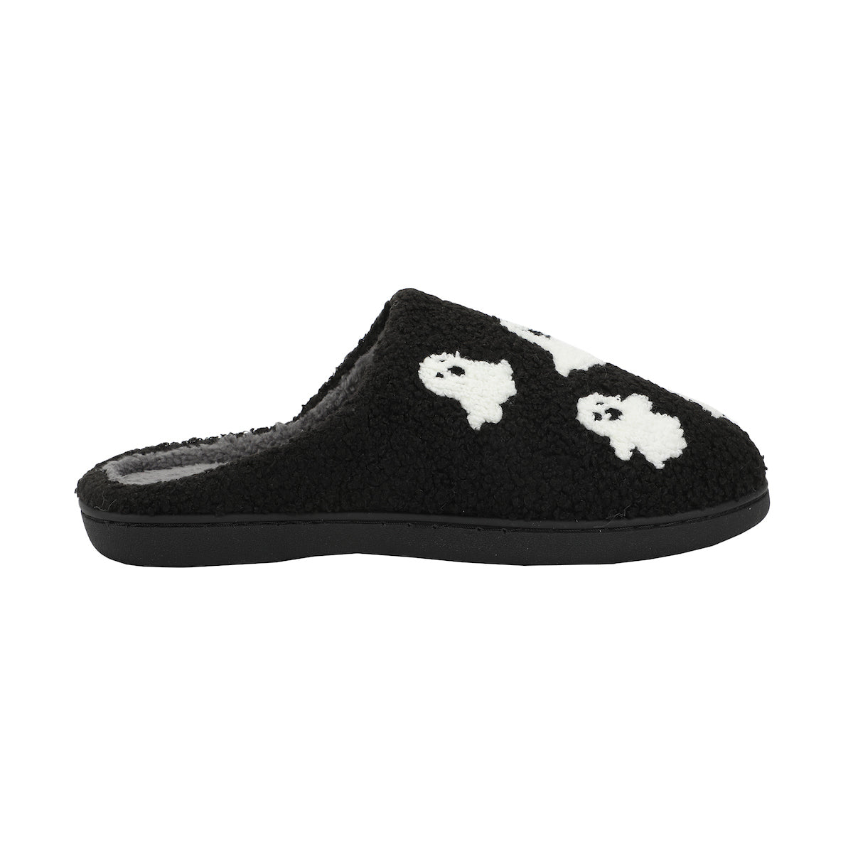 Halloween Ghosts Adult Black Scuff Slippers