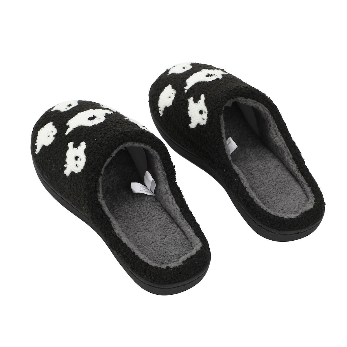 Halloween Ghosts Adult Black Scuff Slippers