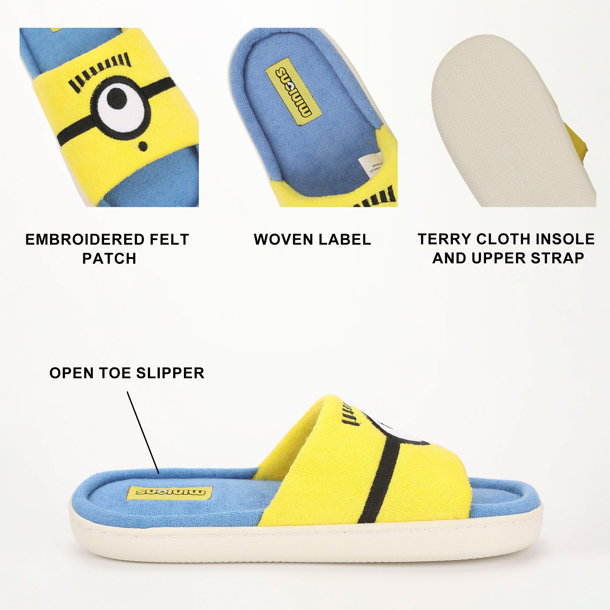 Minions Big Face Carl Men's Open Toe Slipper