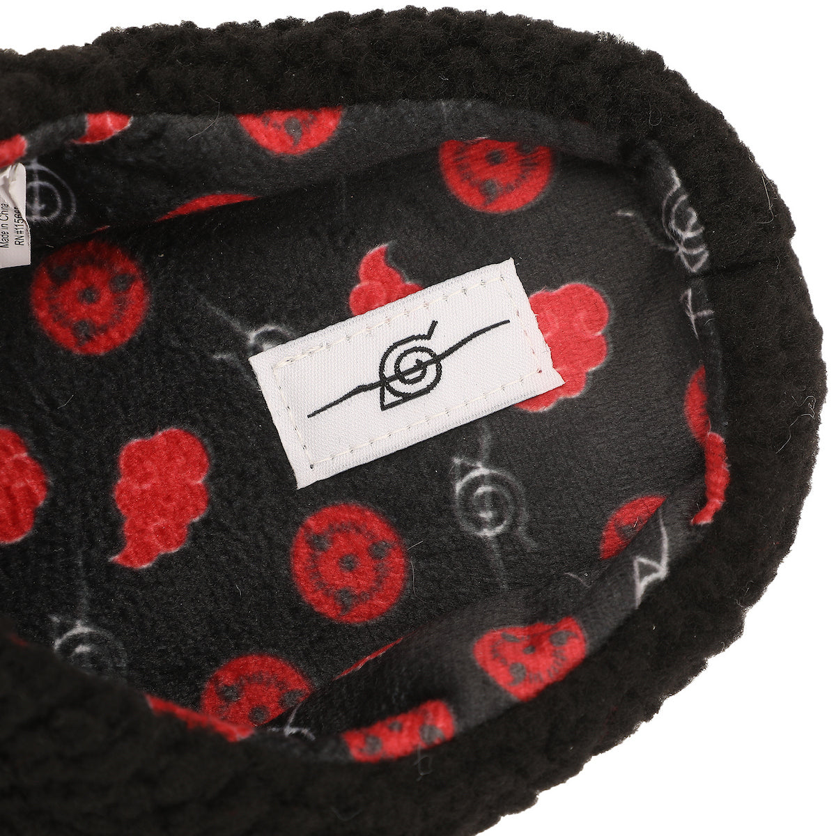 Naruto Akatsuki Patch Logo Women's Black Scuff Slippers