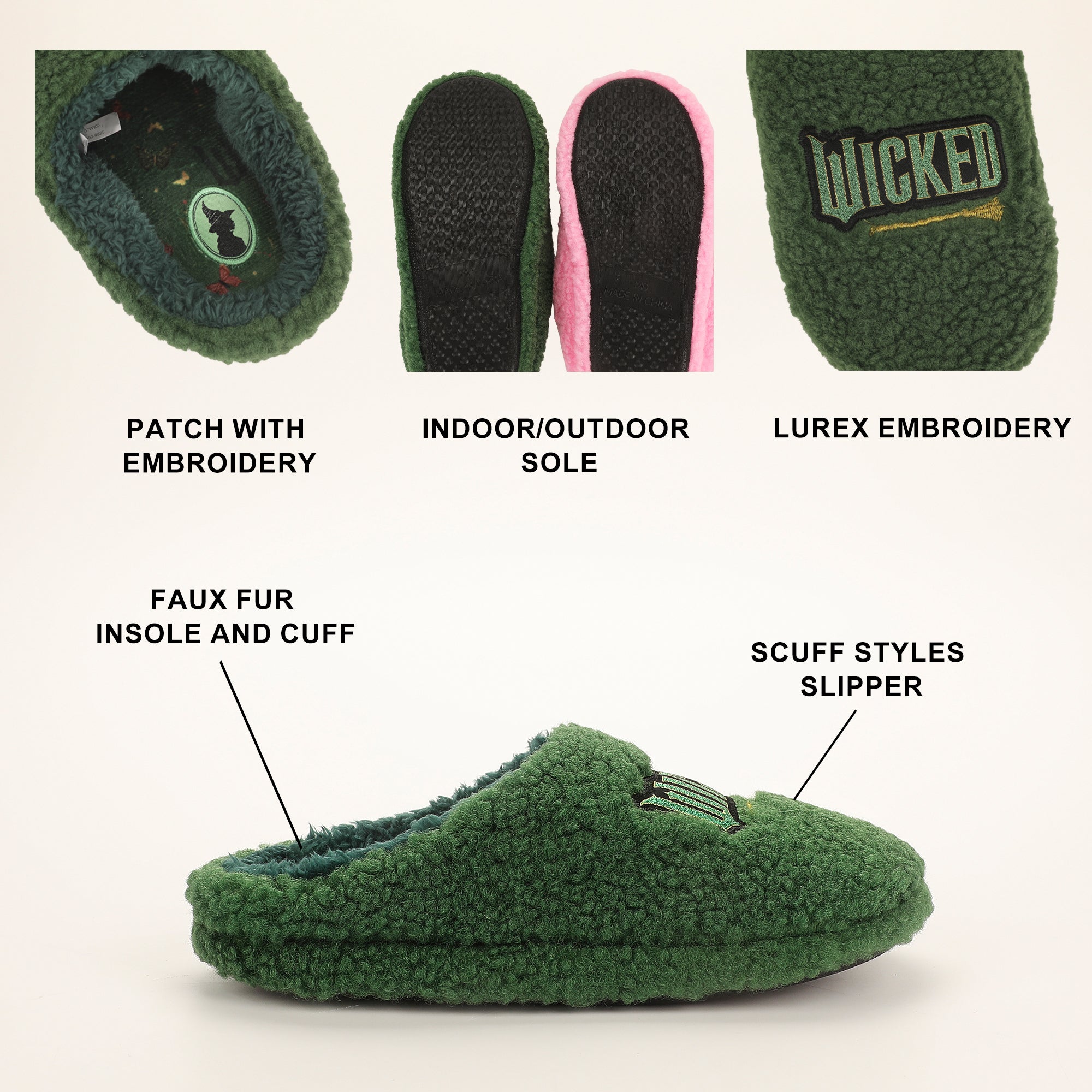 Wicked: Part 1 Logo Bestie Women's Scuff Slippers