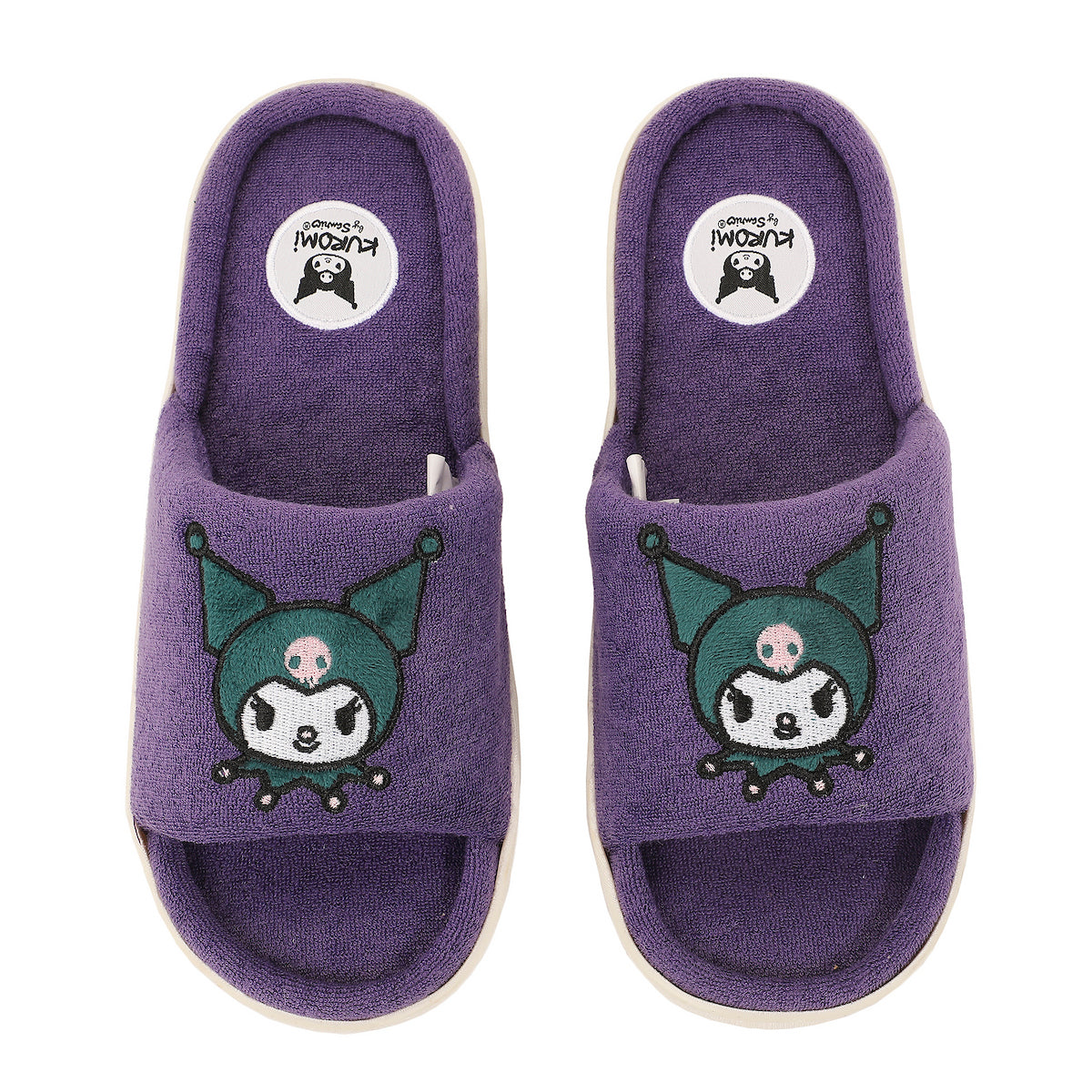 Kuromi Head Patch Women's Purple Open Toe Slipper