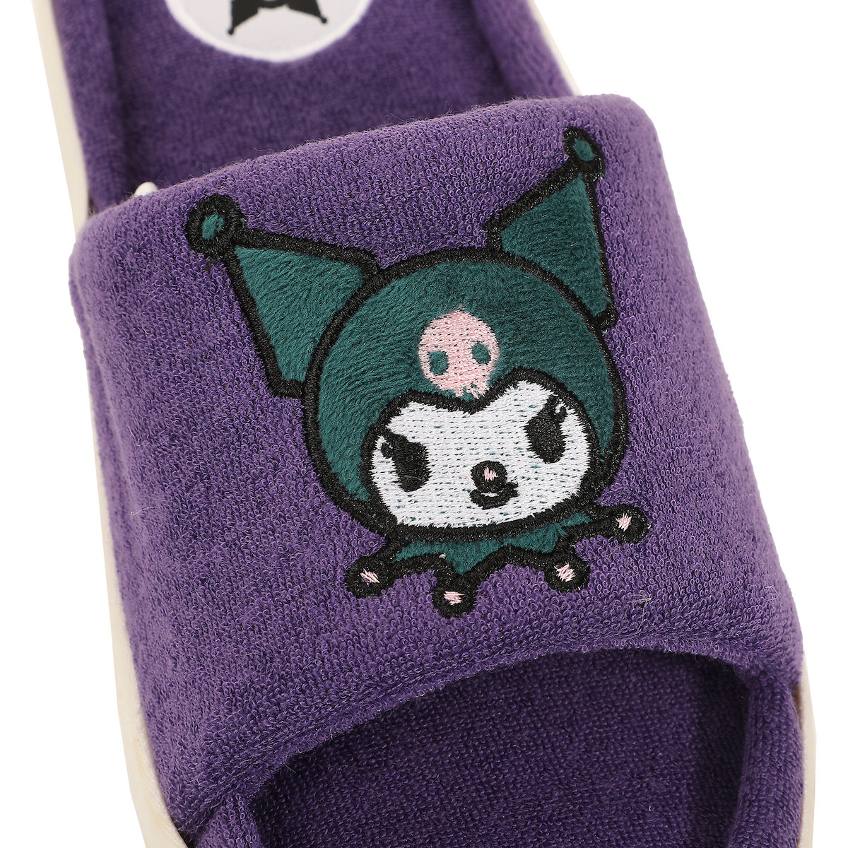 Kuromi Head Patch Women's Purple Open Toe Slipper