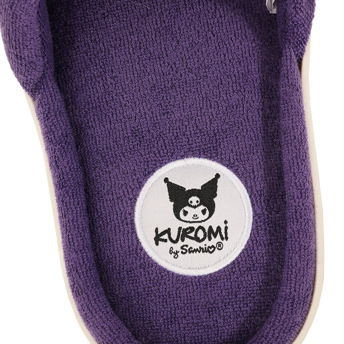Kuromi Head Patch Women's Purple Open Toe Slipper