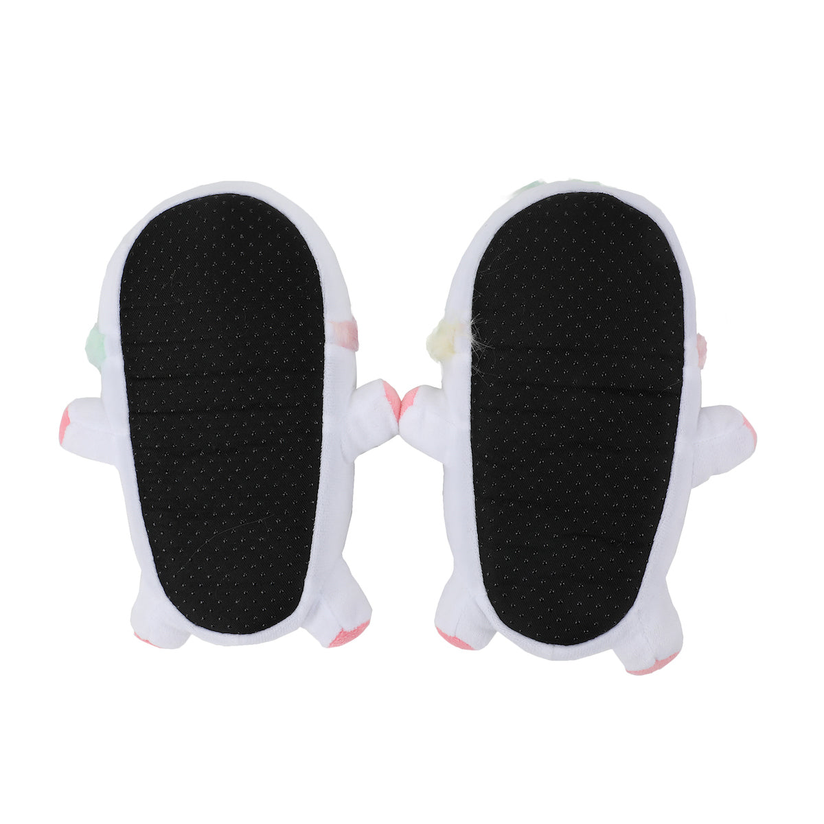 Unicorn Youth White Plush Slippers