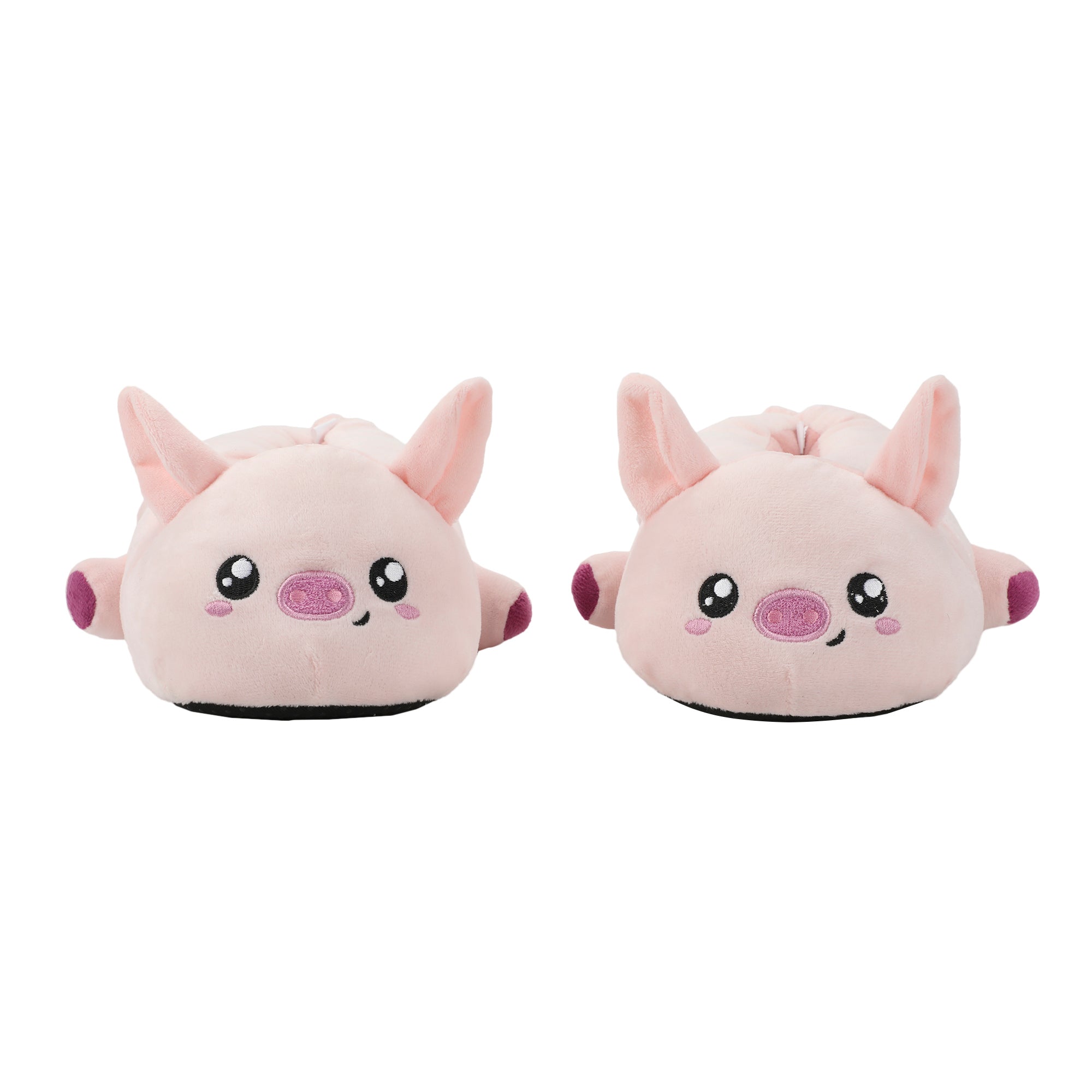 Pig Youth Pink Plush Slippers