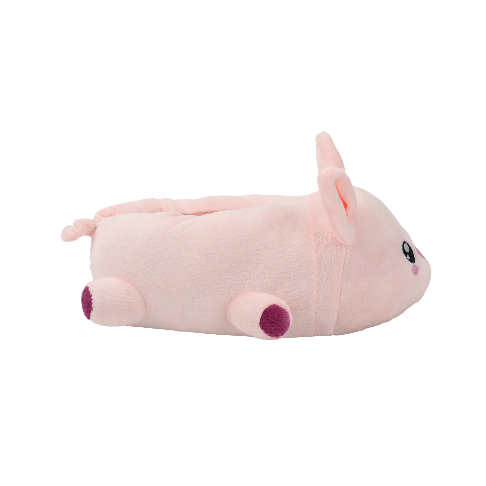 Pig Youth Pink Plush Slippers