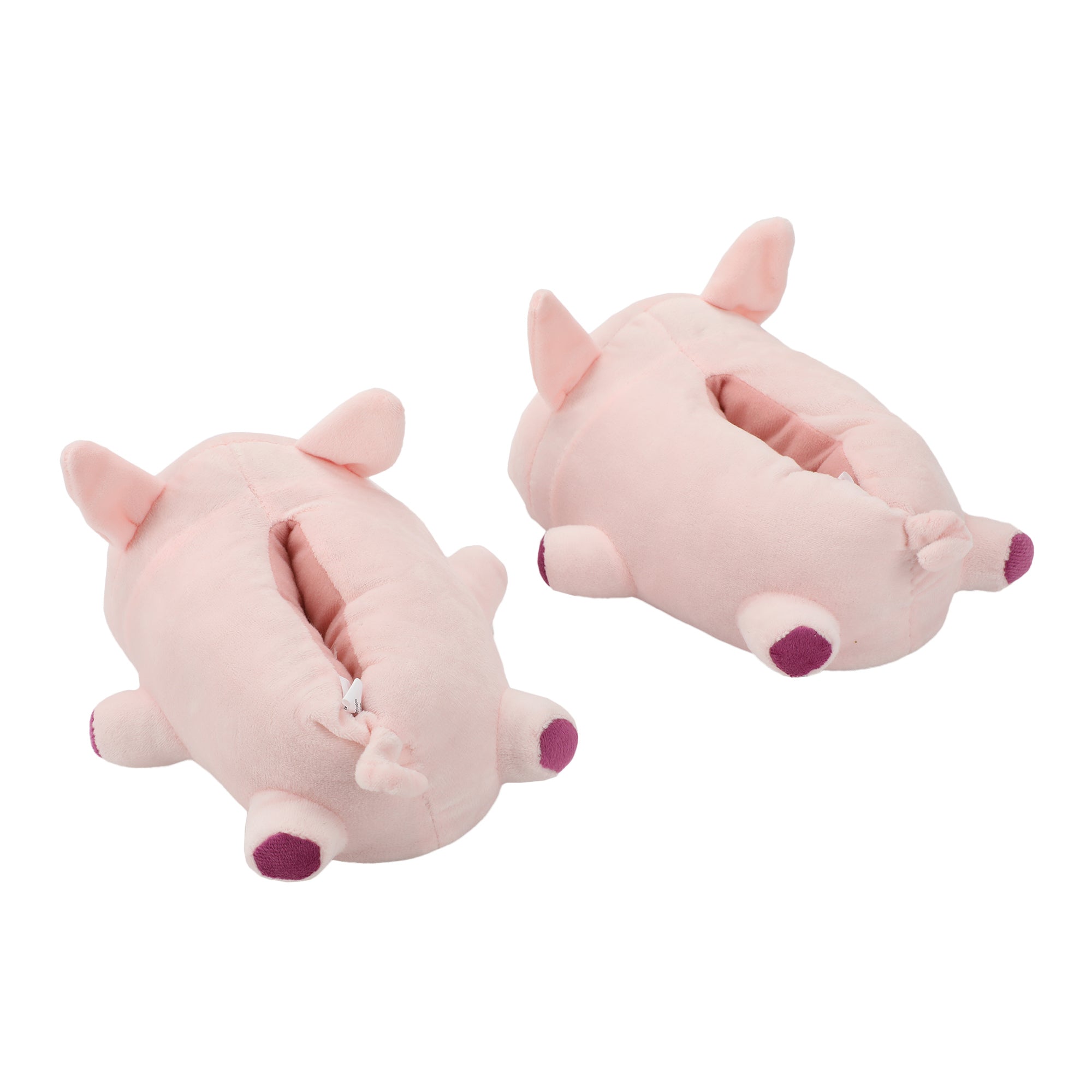 Pig Youth Pink Plush Slippers